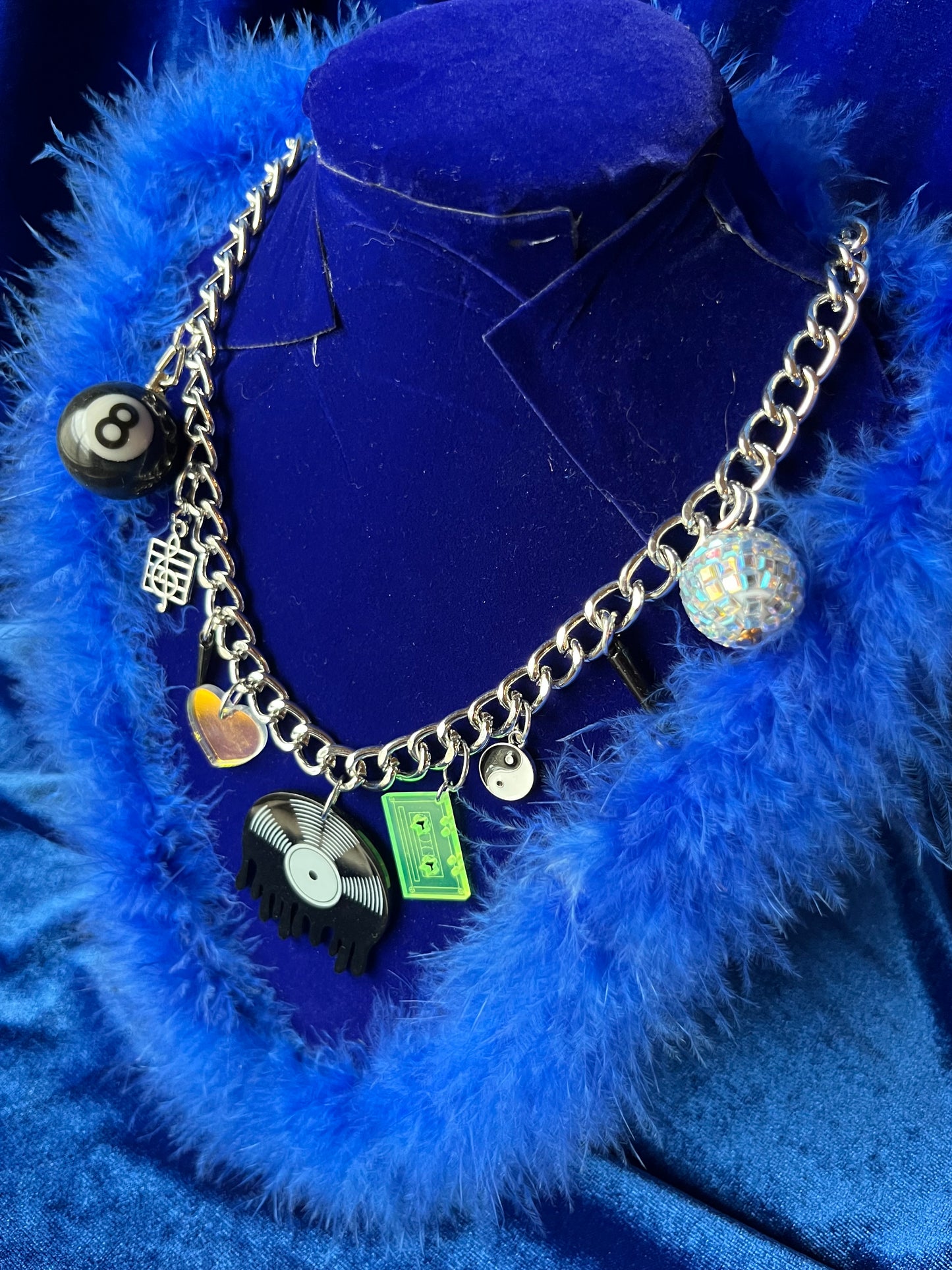 Melty Vinyl 8 Ball Necklace