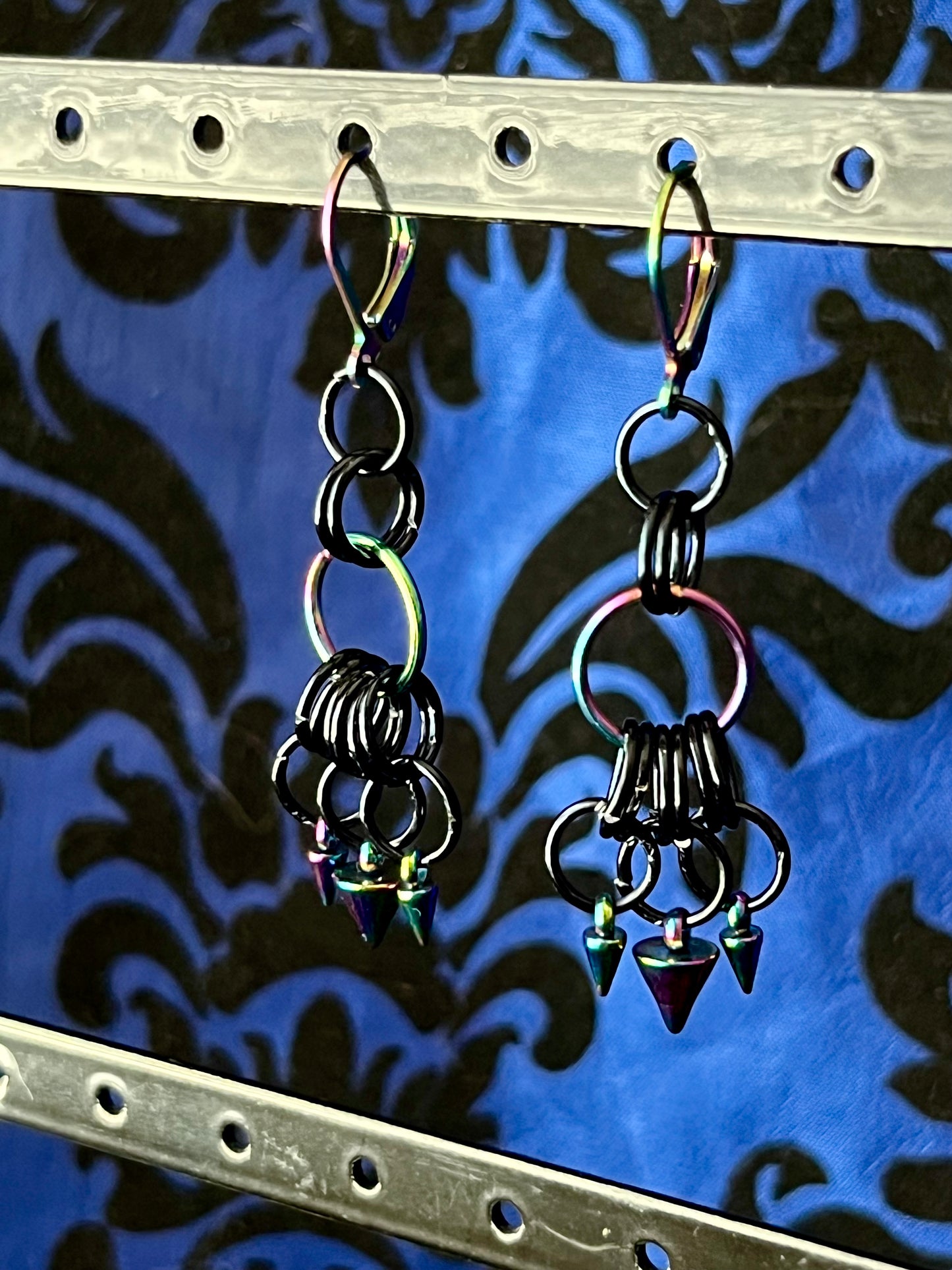 Black Mini Spike Earrings