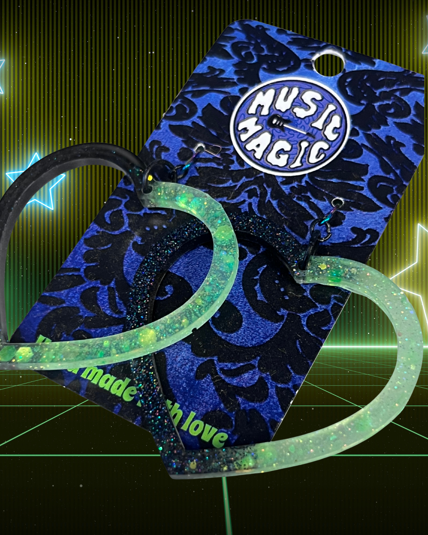 Love Heart Resin Earrings - Outline