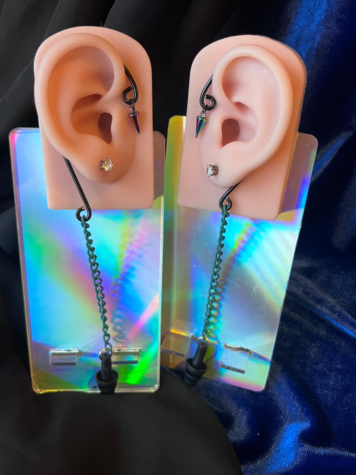 Ear Plug Ear Cuff Set - Simple Spike