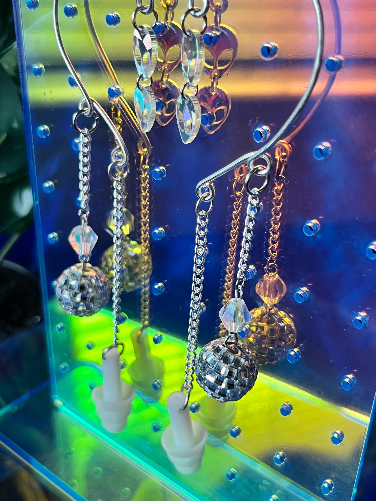 Ear Plug Ear Cuff Set - Disco Aliens