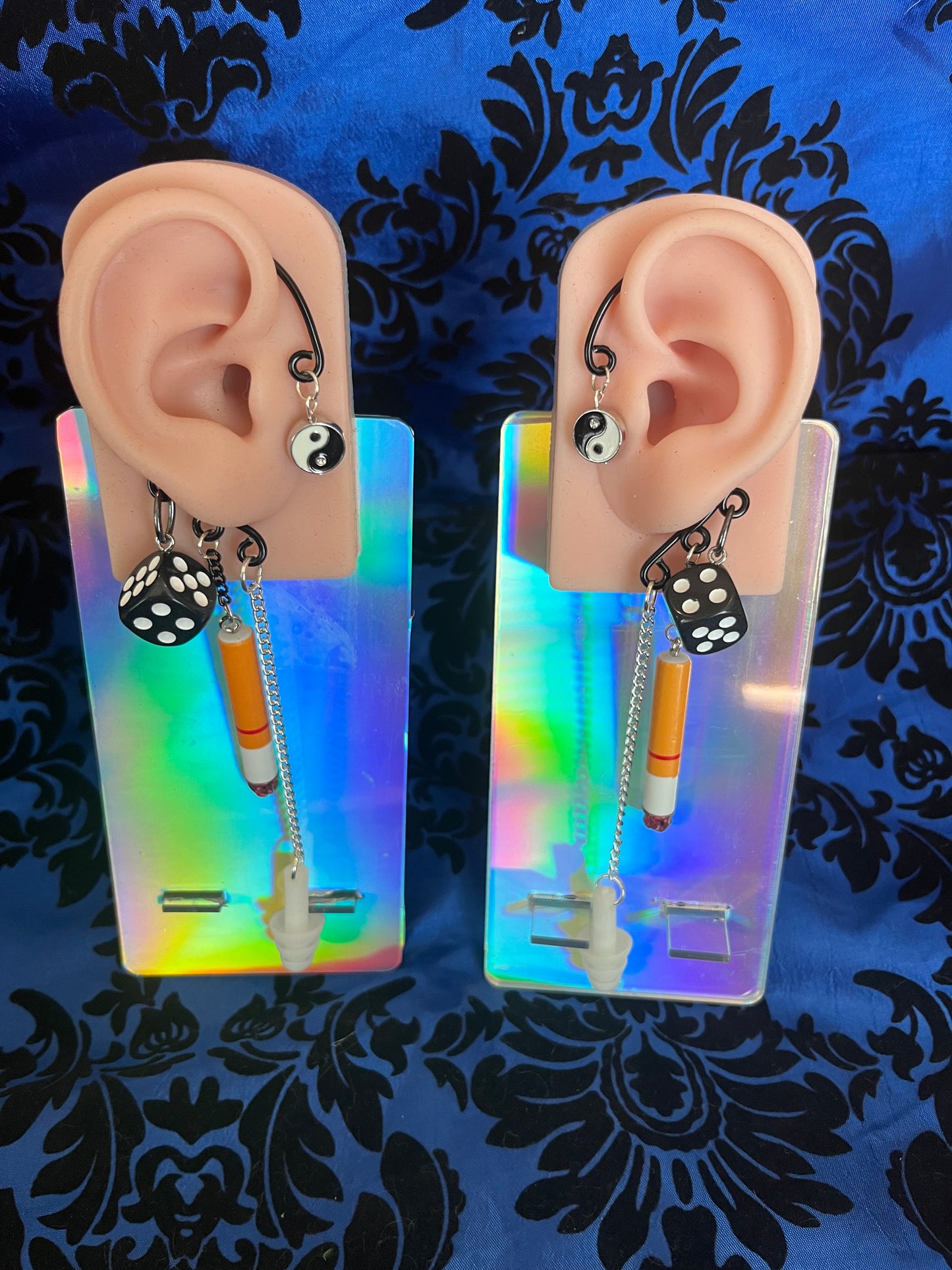 Ear Plug Ear Cuff Set - Ciggy Dice