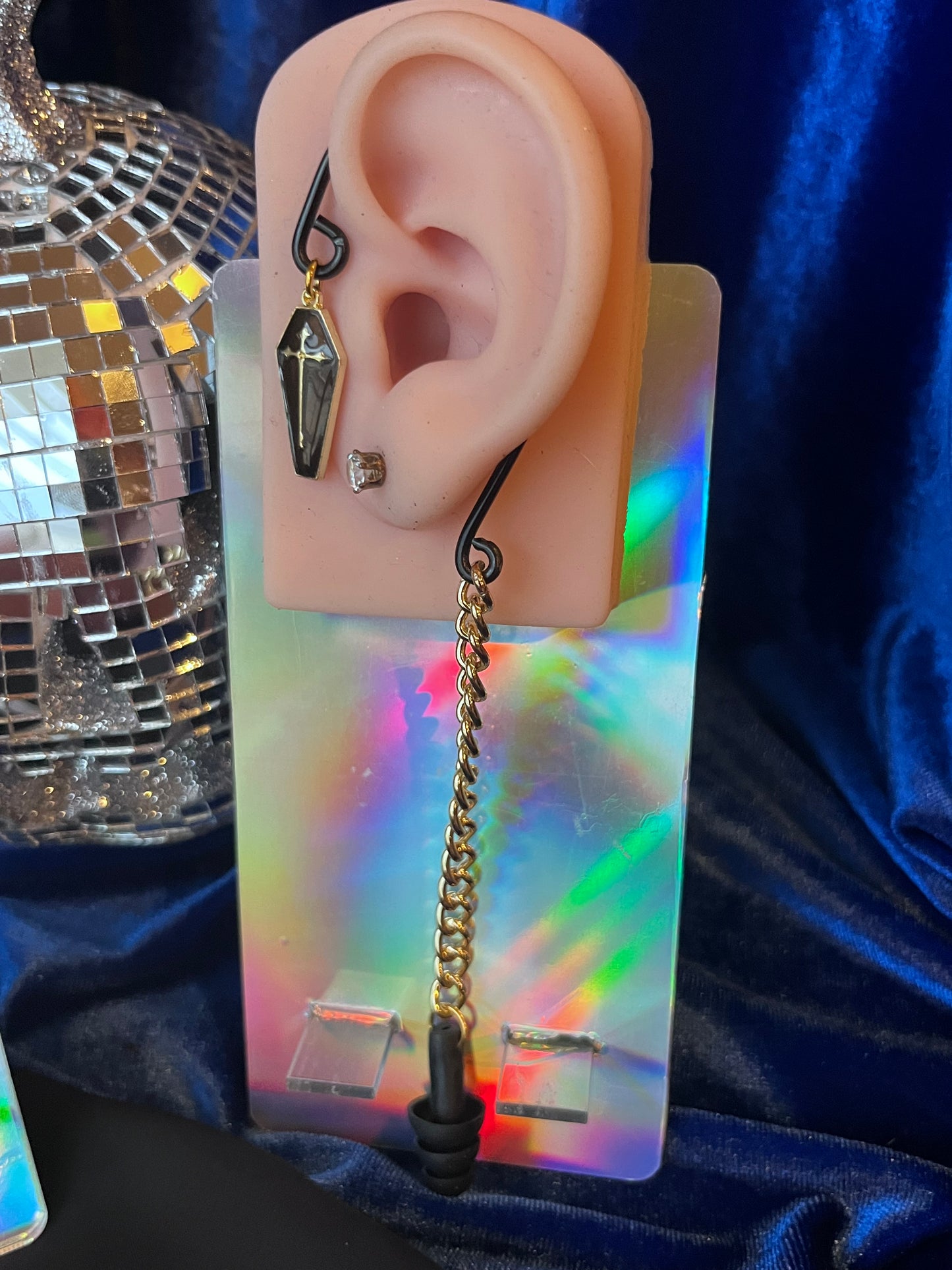 Ear Plug Ear Cuff Set - Coffin