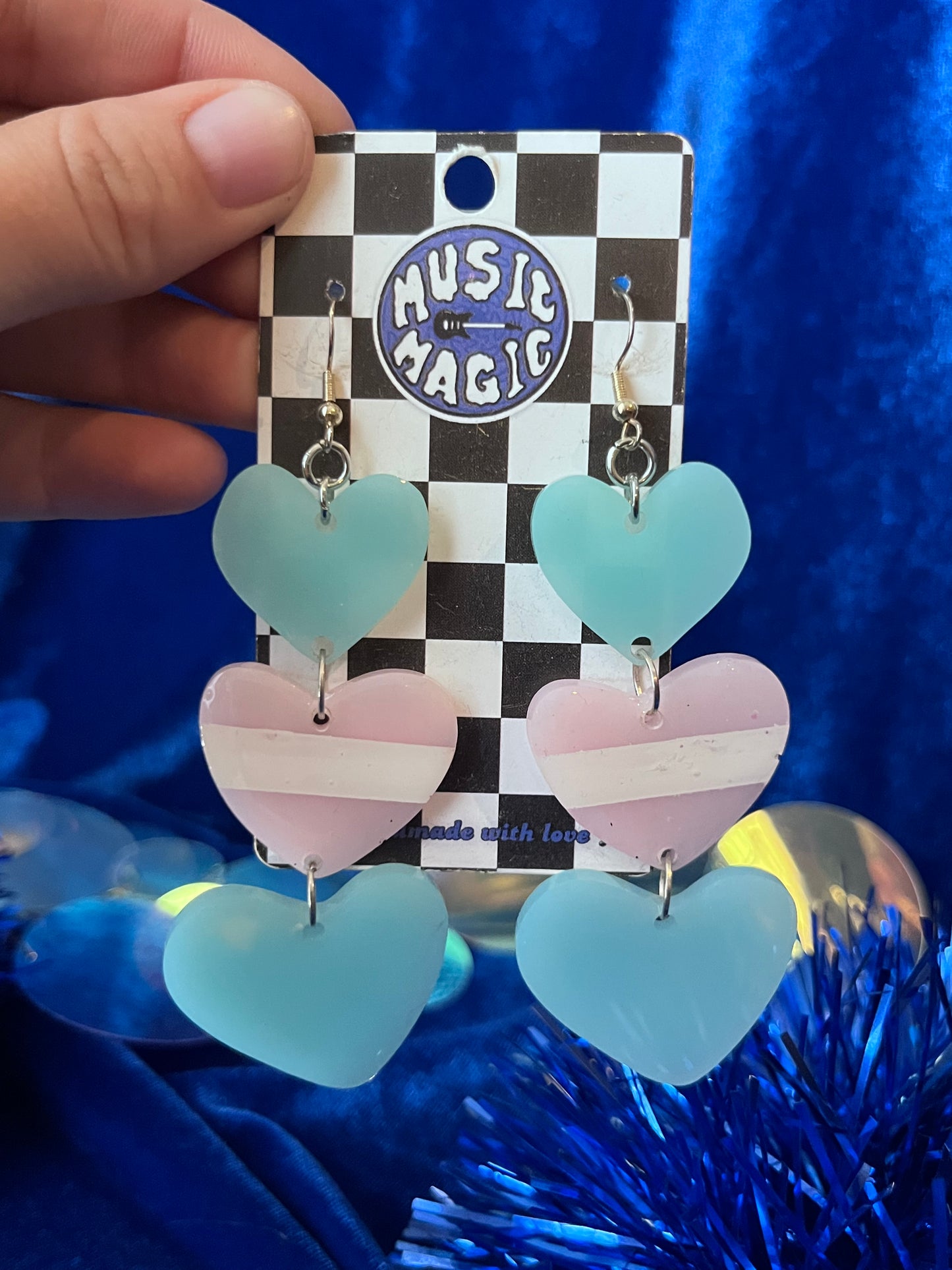Trans Pride Heart Earrings