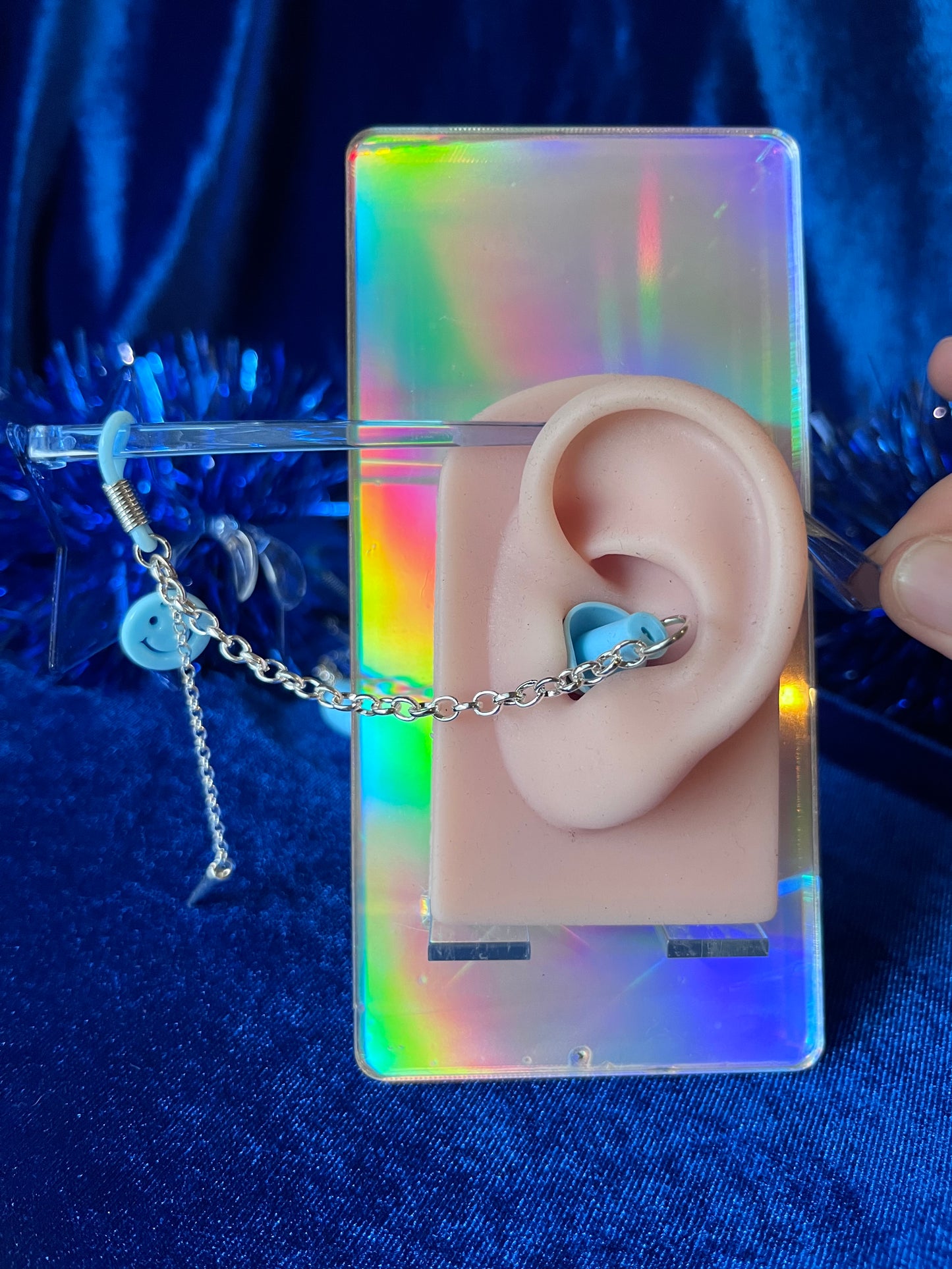 Sunglasses with Removable Ear Plugs- Star Blue