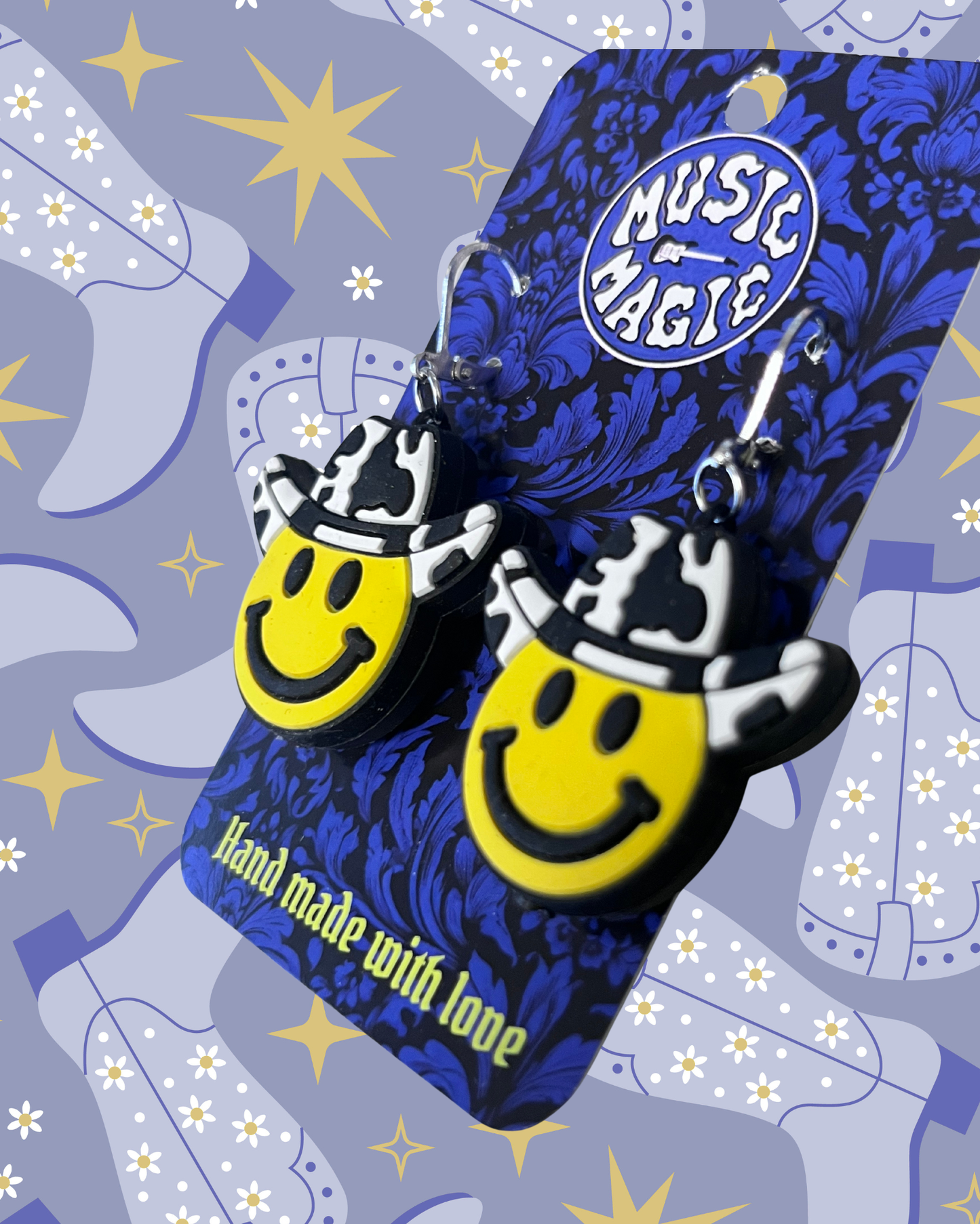Smiley Cowboy Earrings