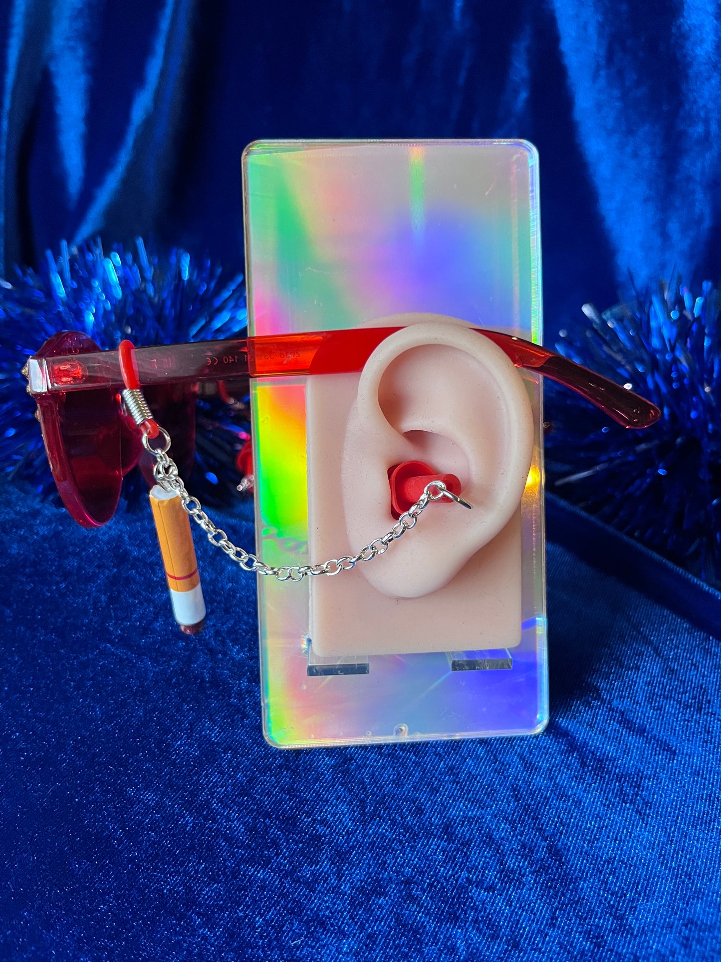 Sunglasses with Removable Ear Plugs-Red Cigs