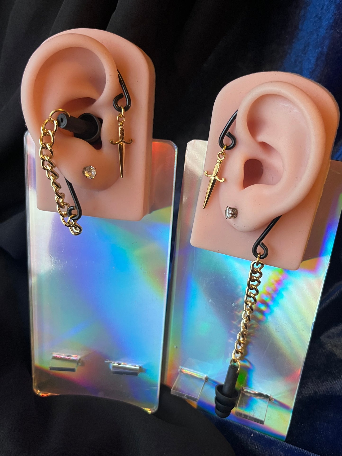 Ear Plug Ear Cuff Set - Daggers