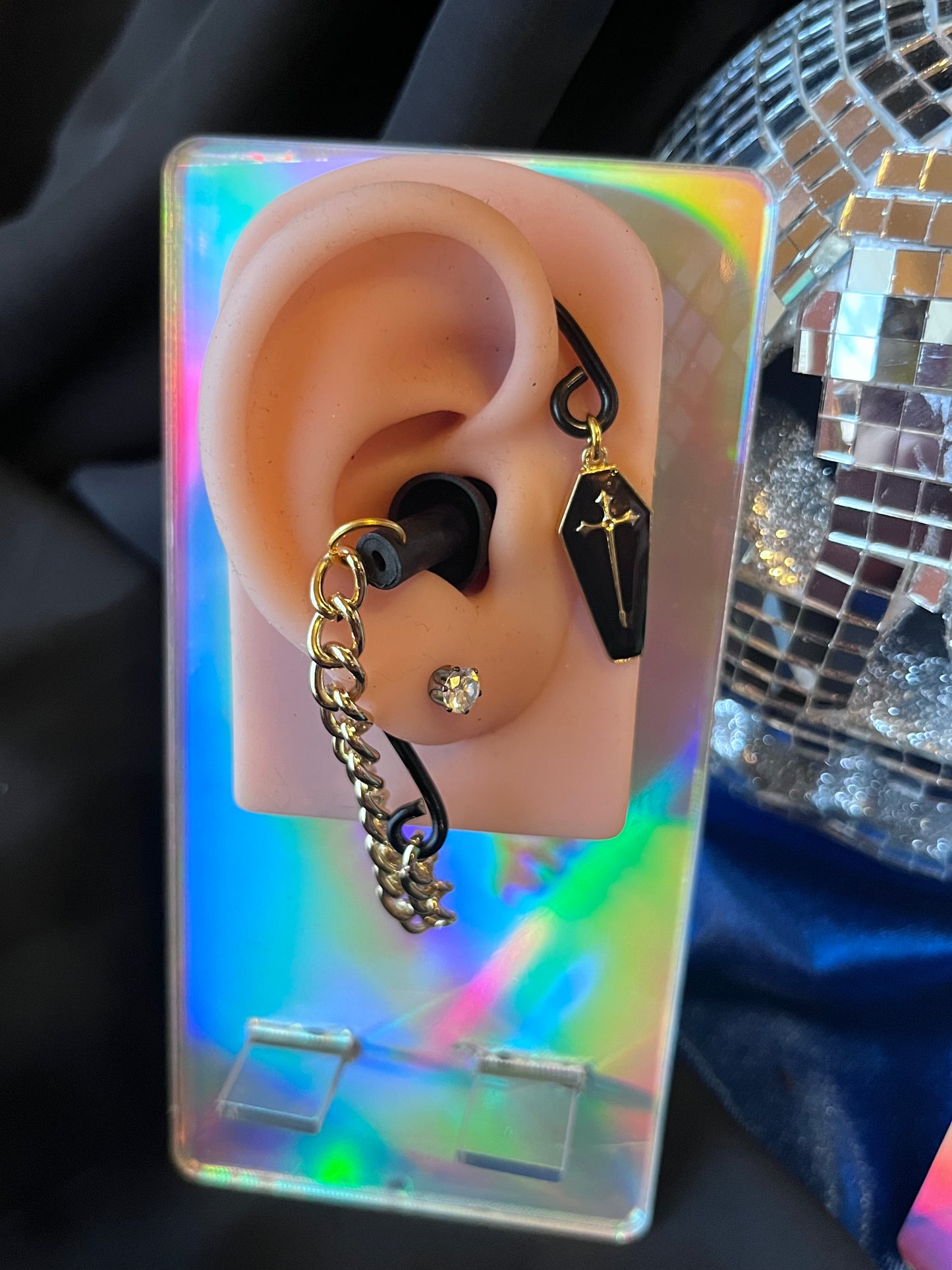 Ear Plug Ear Cuff Set - Coffin
