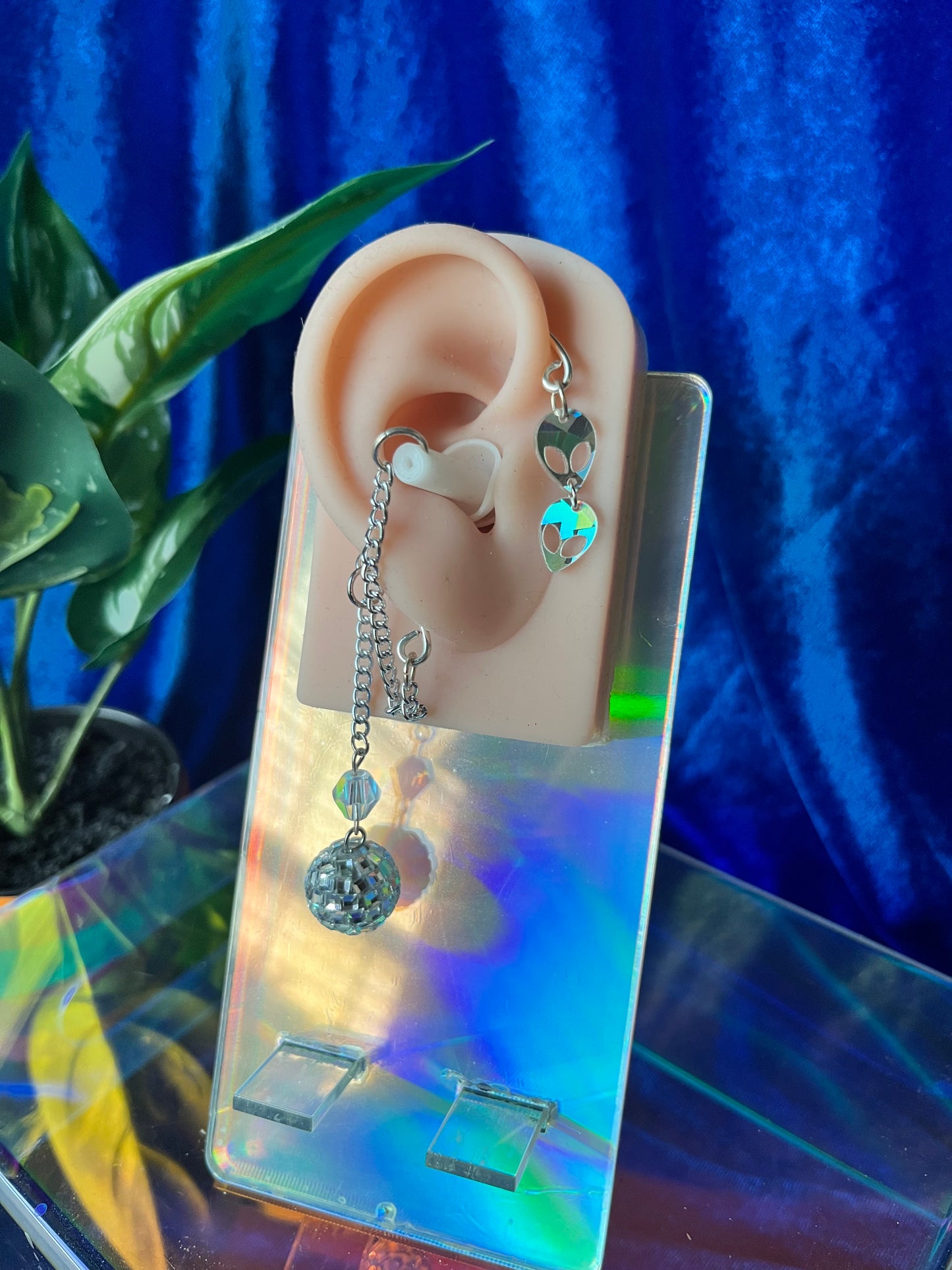 Ear Plug Ear Cuff Set - Disco Aliens