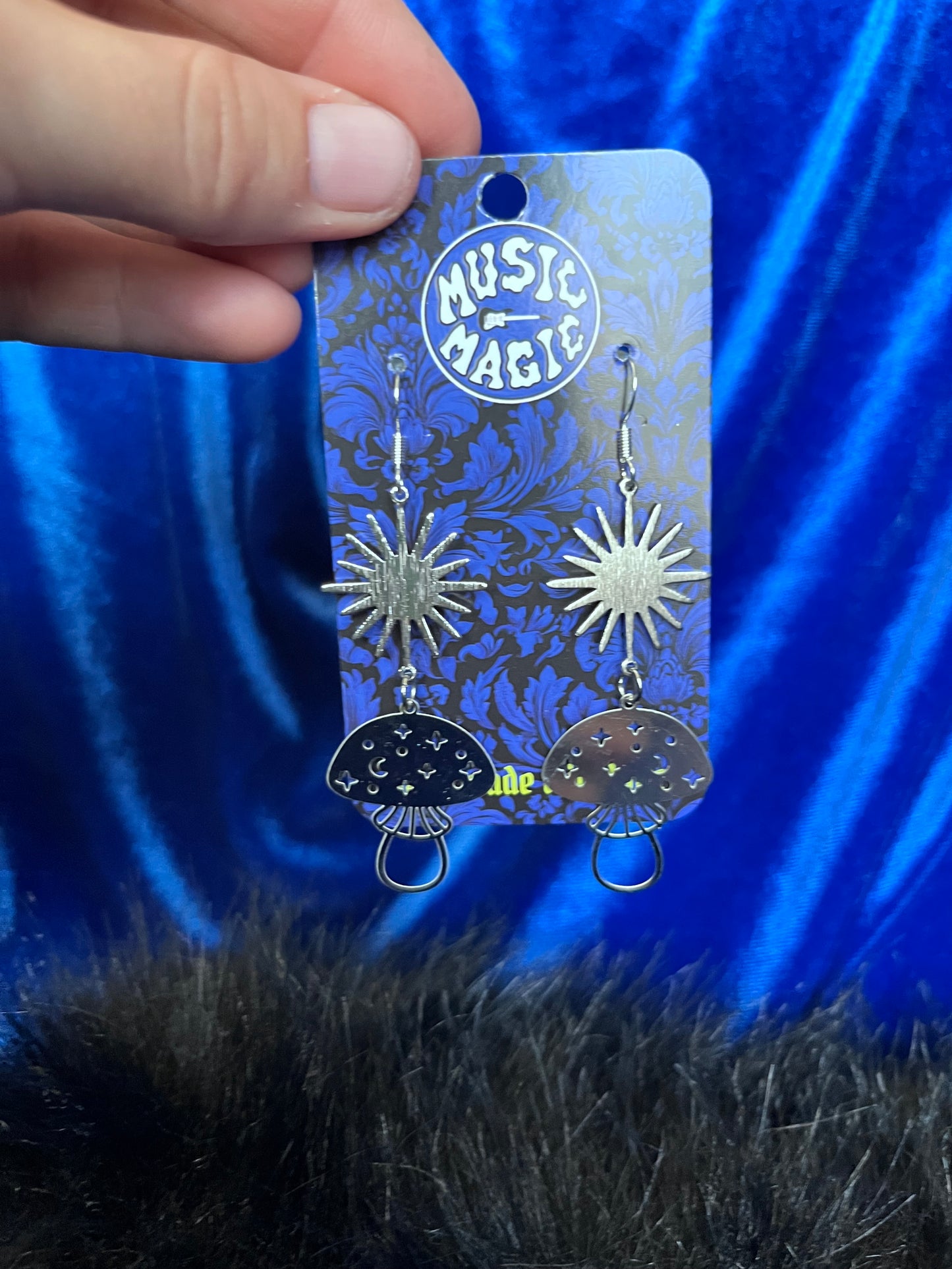 Star and Shroom Earrings - Silver