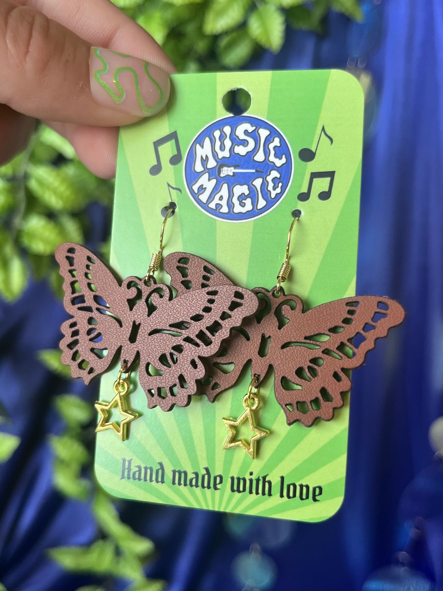 Leather Butterfly Earrings