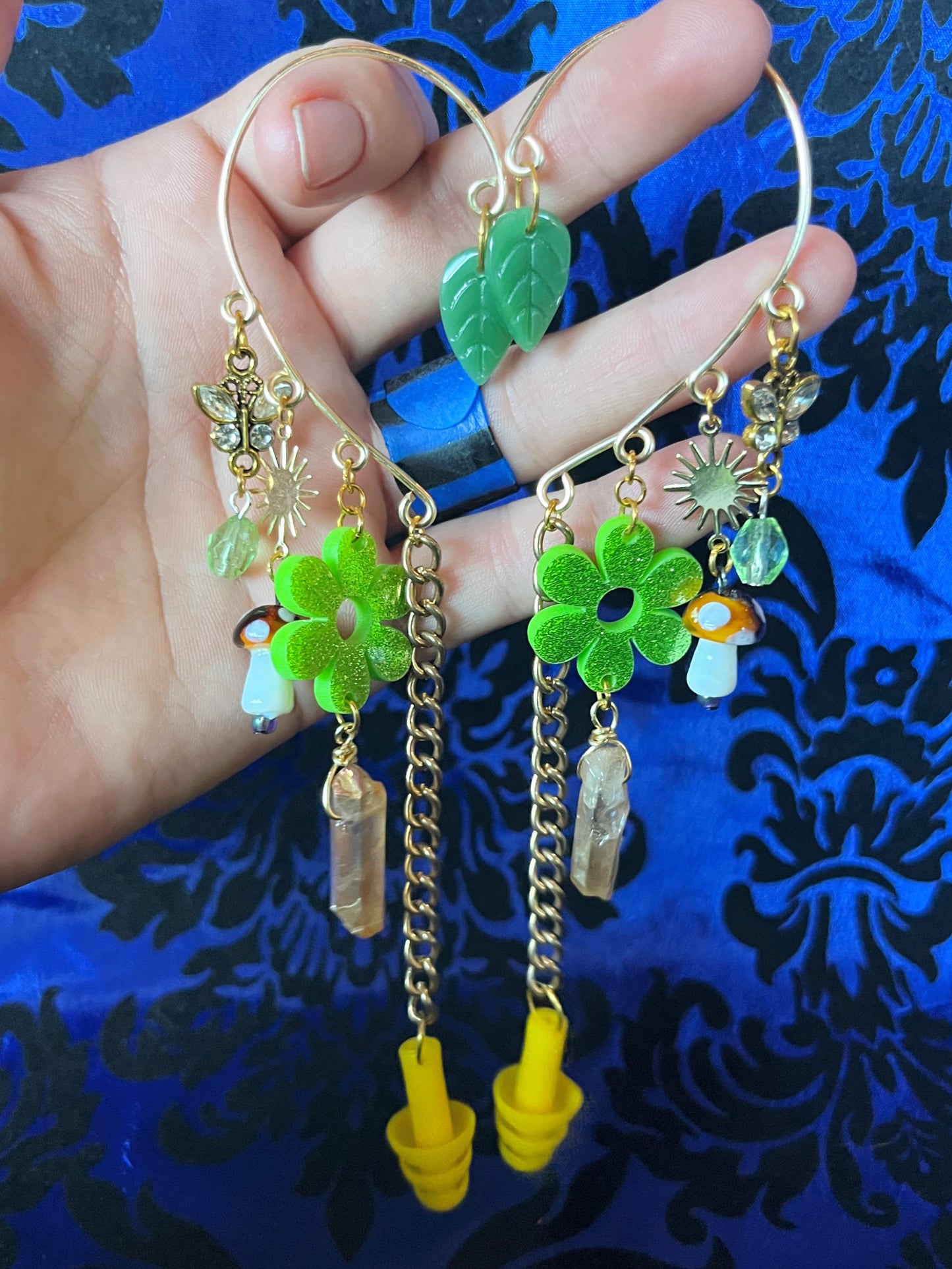 Ear Plug Ear Cuff Set - Earthly Gold