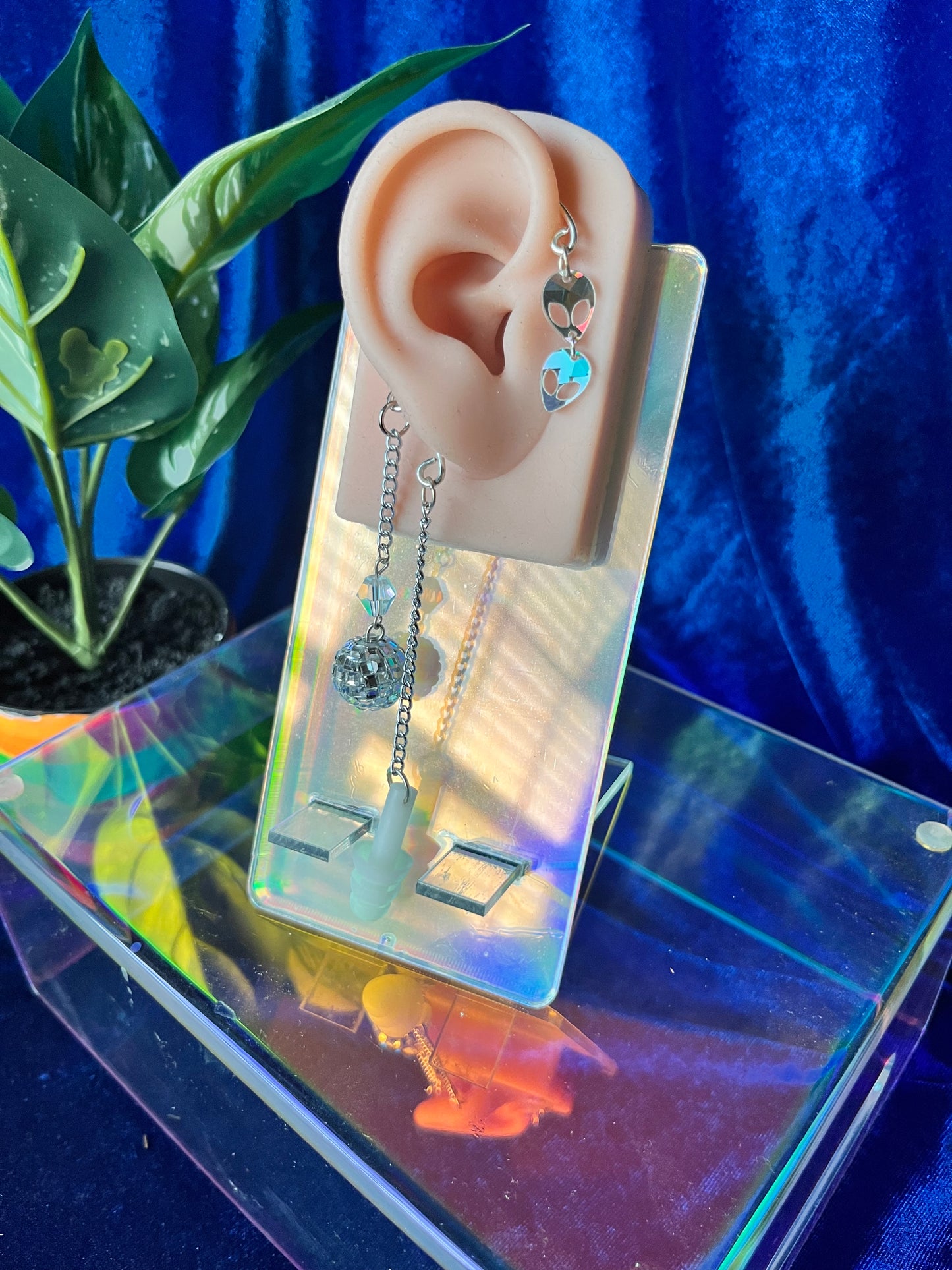 Ear Plug Ear Cuff Set - Disco Aliens