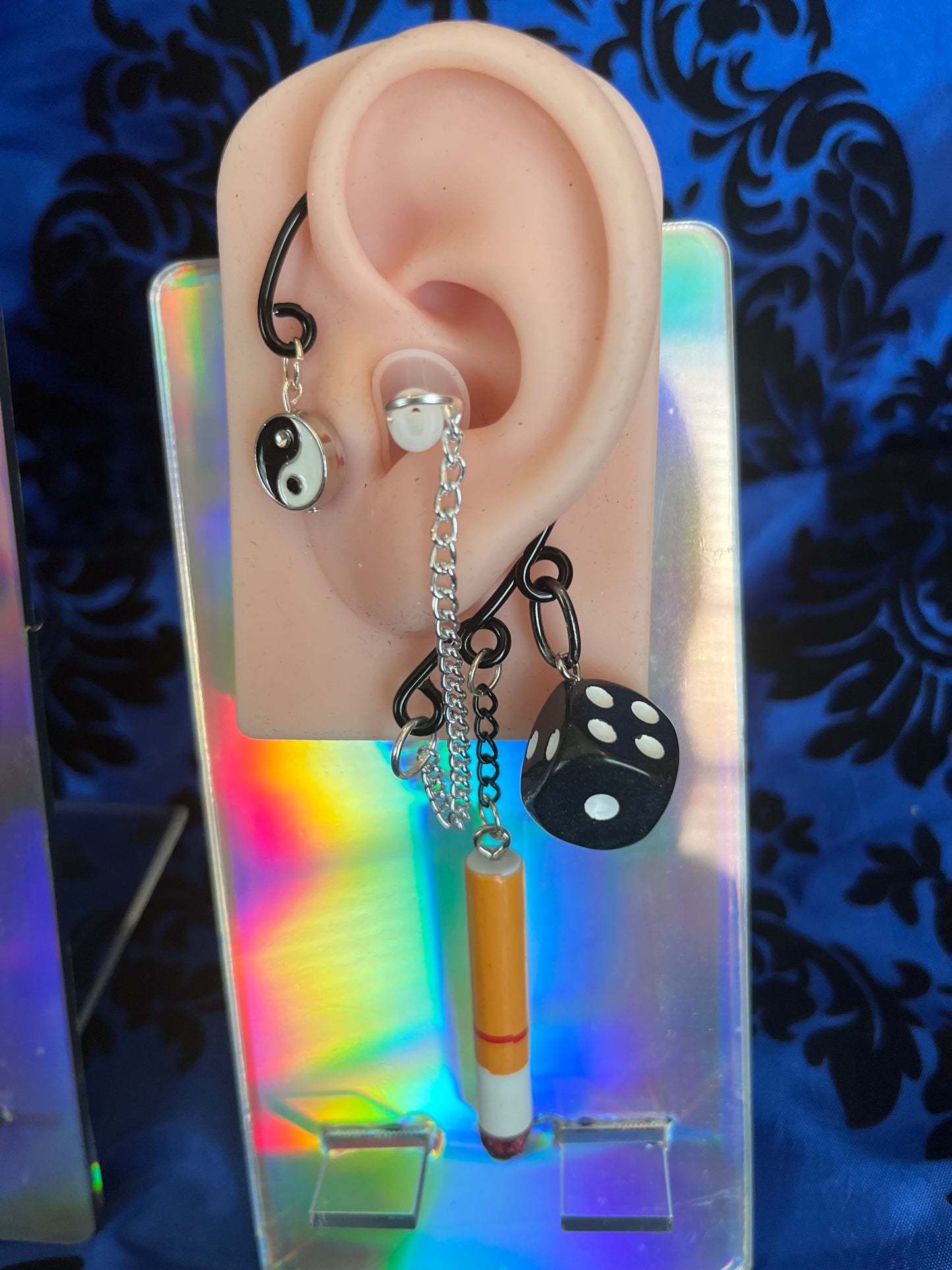 Ear Plug Ear Cuff Set - Ciggy Dice