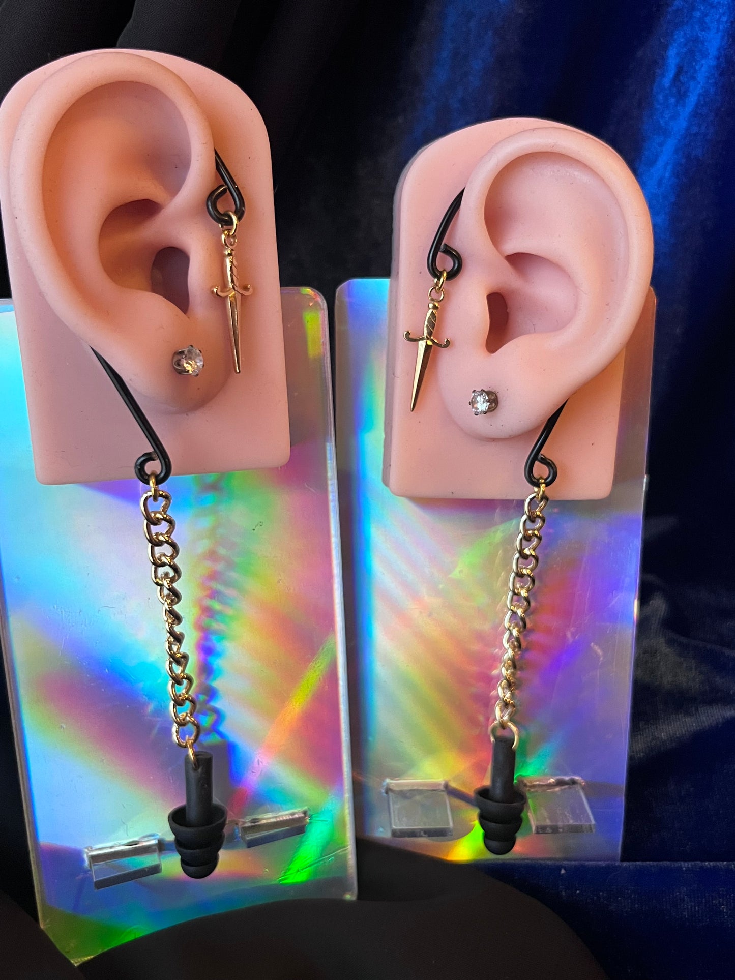 Ear Plug Ear Cuff Set - Daggers