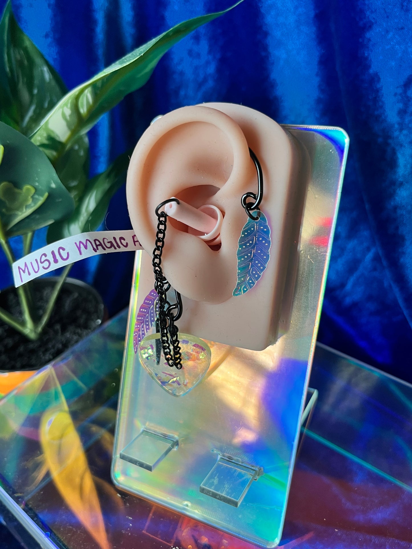 Ear Plug Ear Cuff Set - Pink Picks