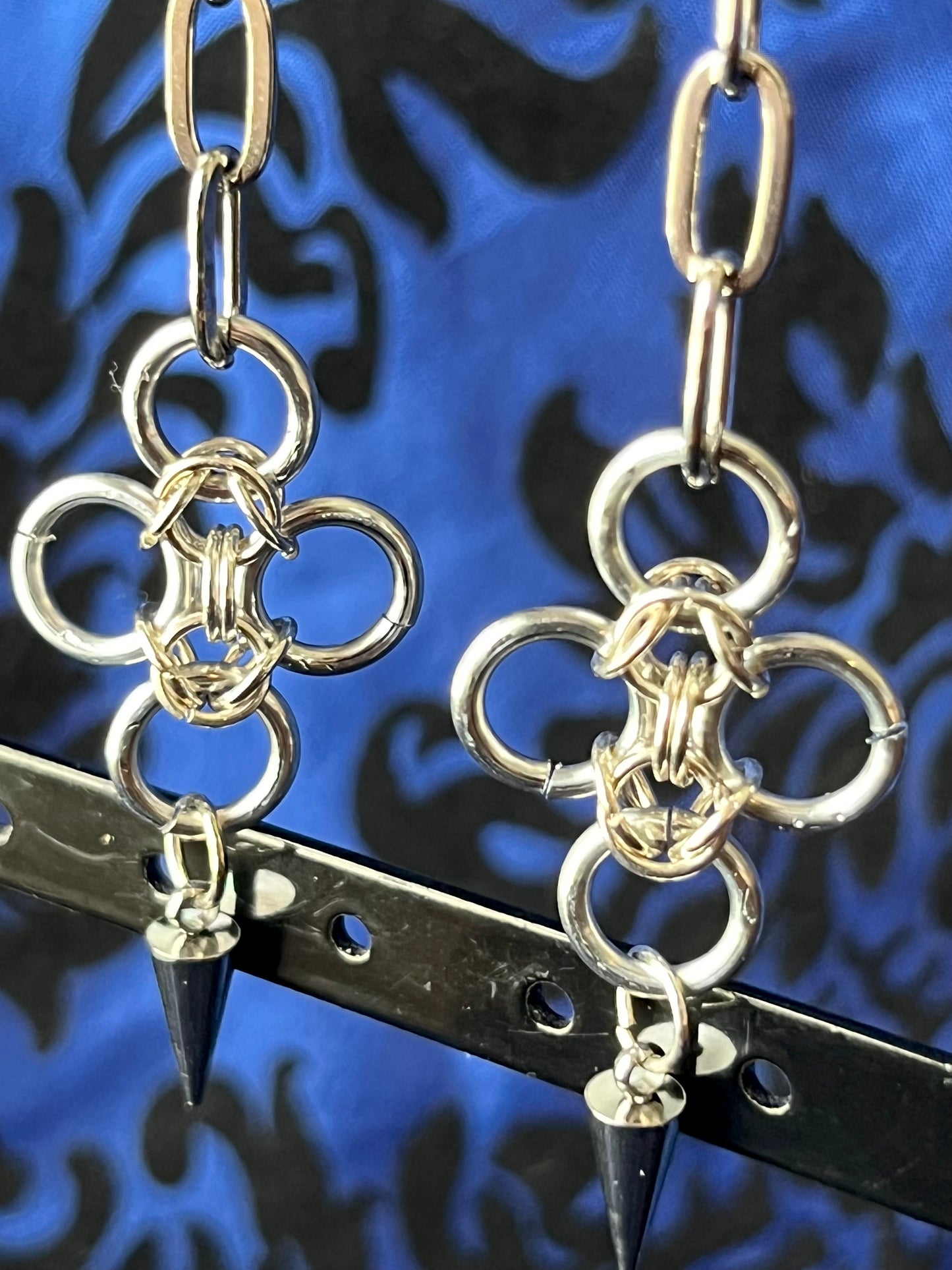 Chainmail Cross Earrings