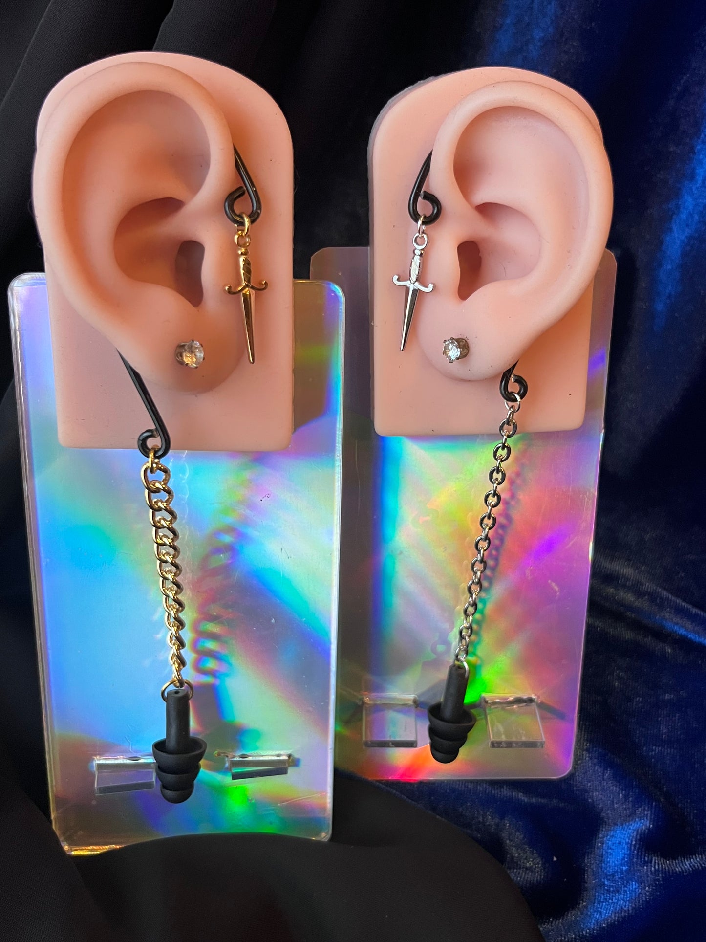 Ear Plug Ear Cuff Set - Daggers