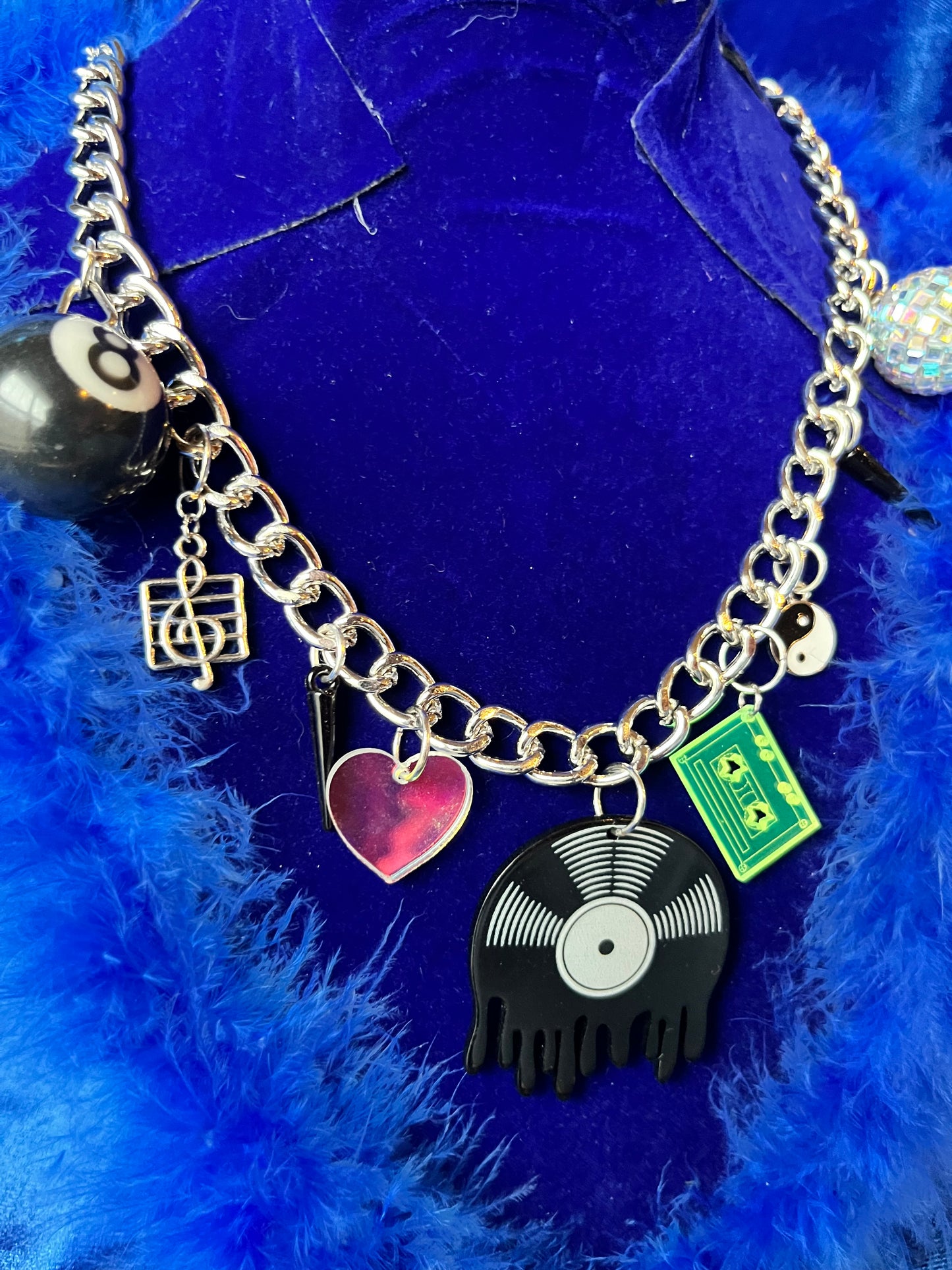 Melty Vinyl 8 Ball Necklace