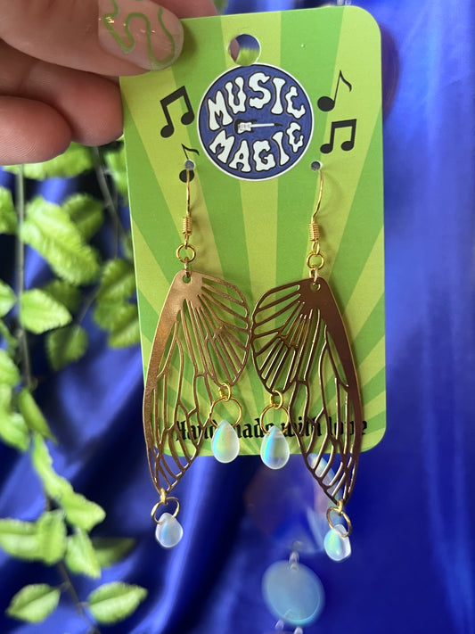 Gold Butterfly Wing Earrings