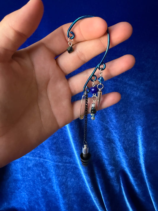 Safety Pin and Spike Set - Blue and Silver