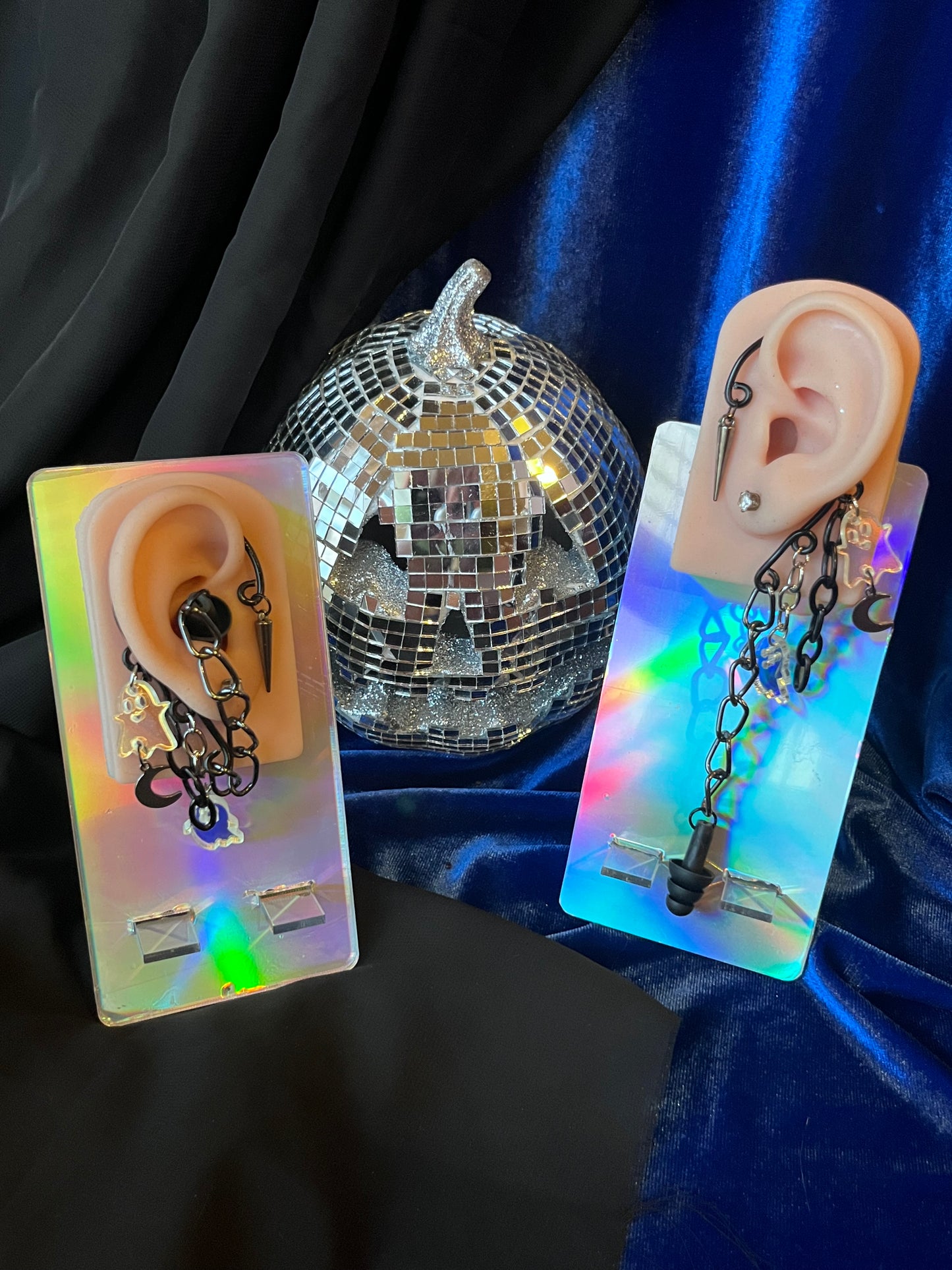 Ear Plug Ear Cuff Set - Ghost Moon