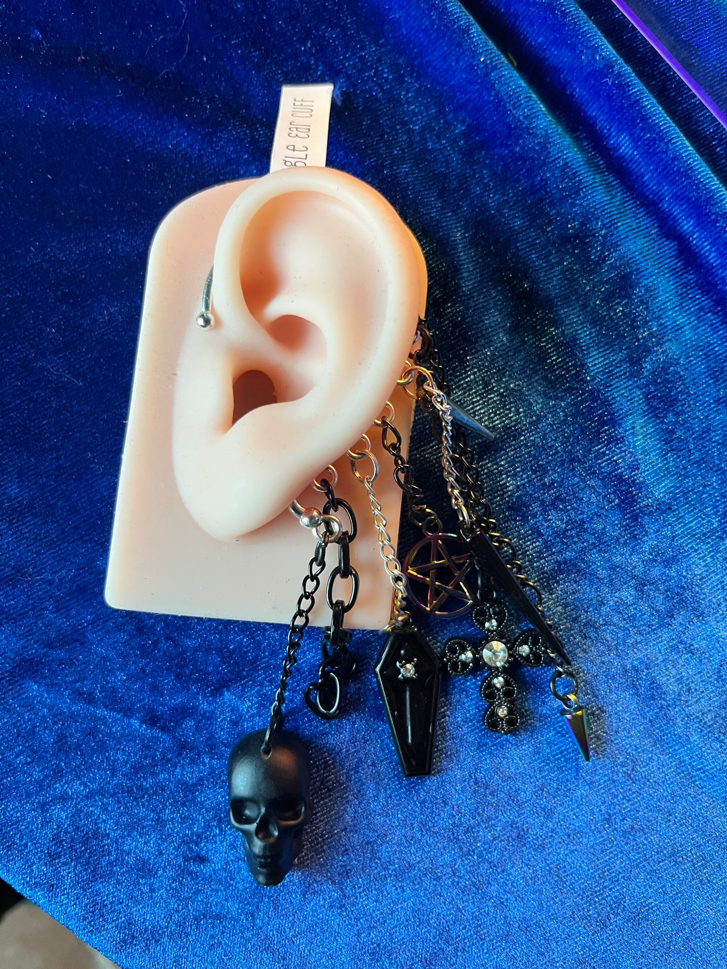 Ear Cuff Single - Gothic Skull, Coffin, Crosses