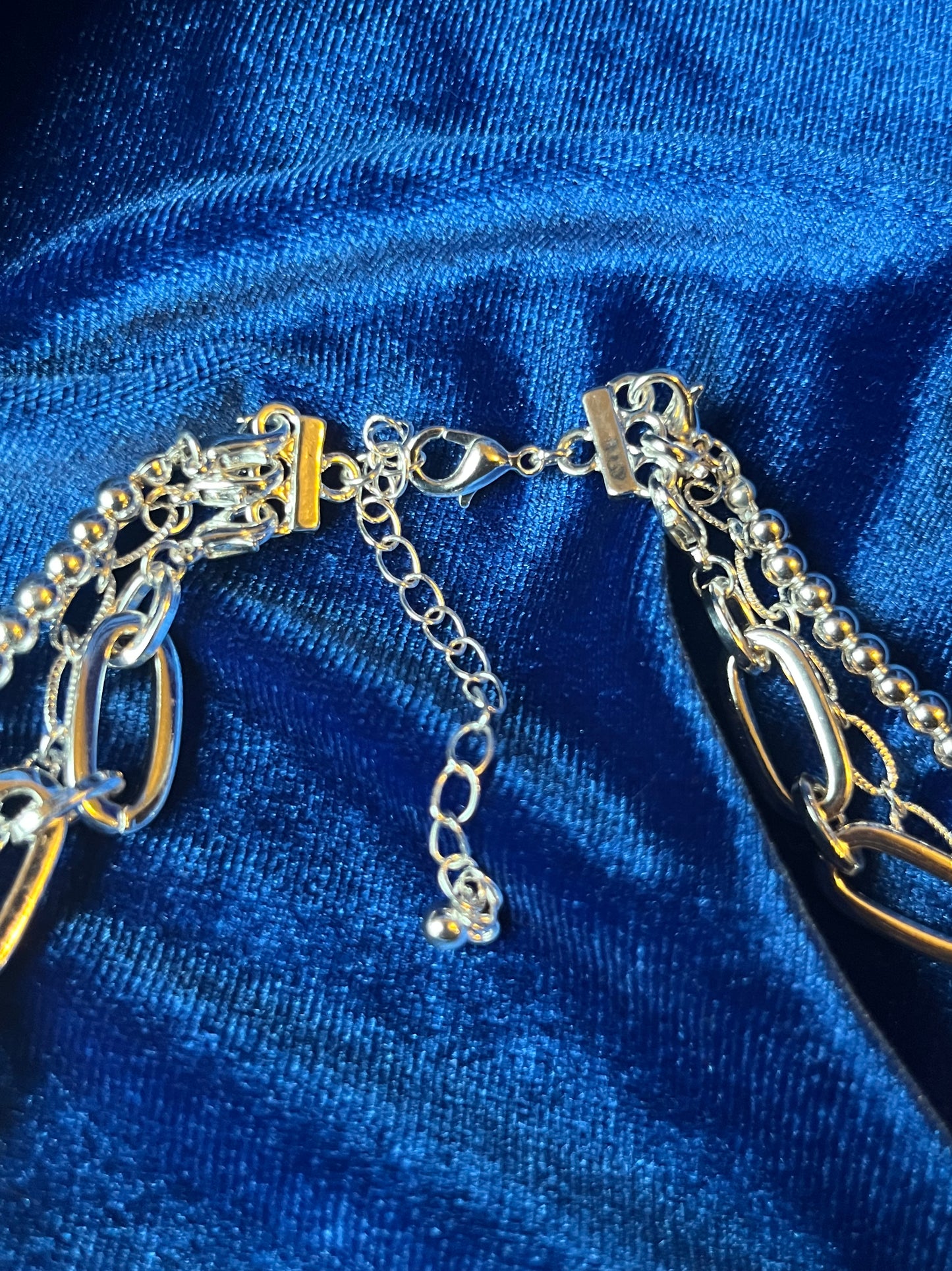 Blondie Skull Silver 3 Layer Necklace