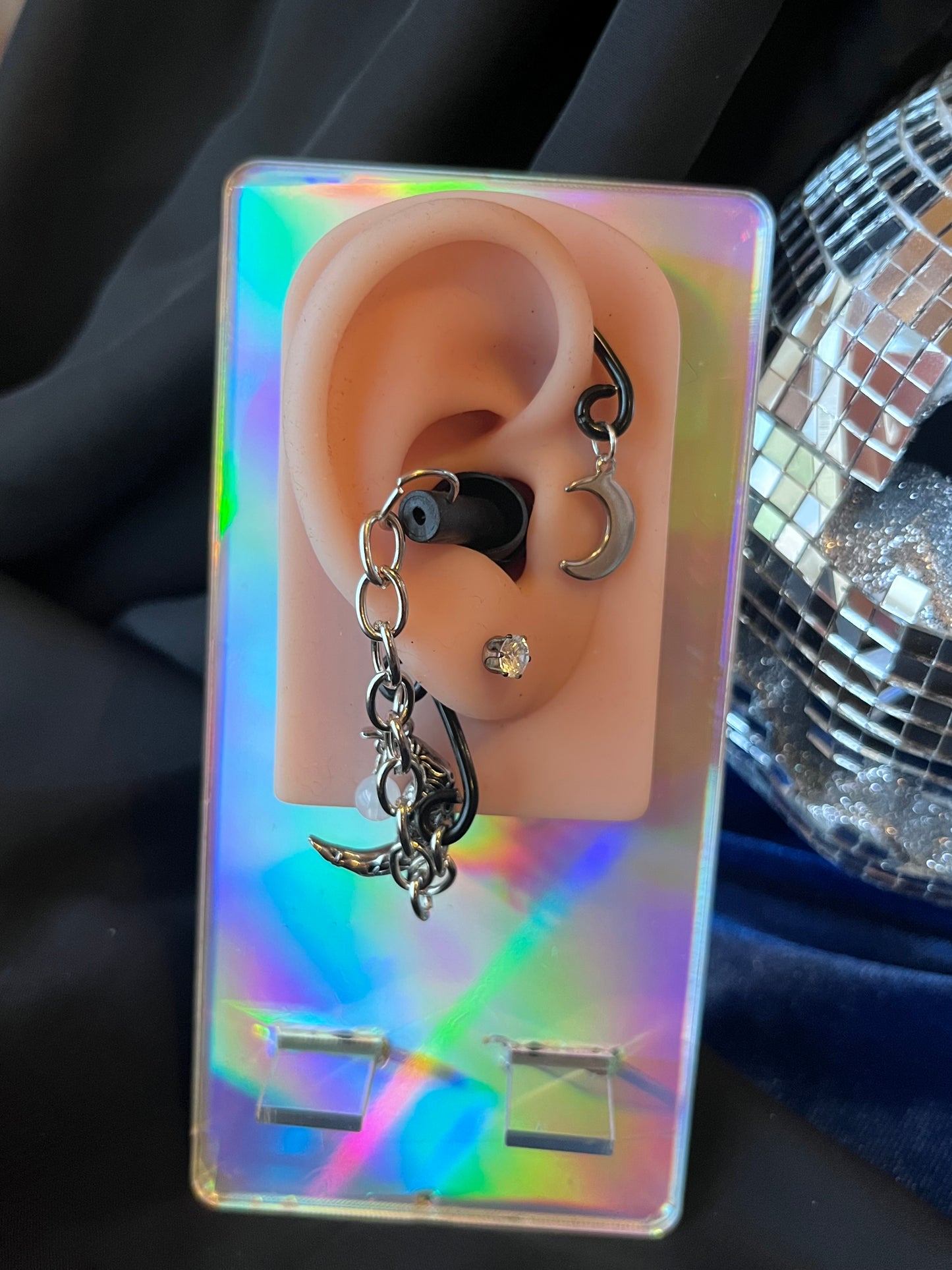 Ear Plug Ear Cuff Set - Ancient Moon