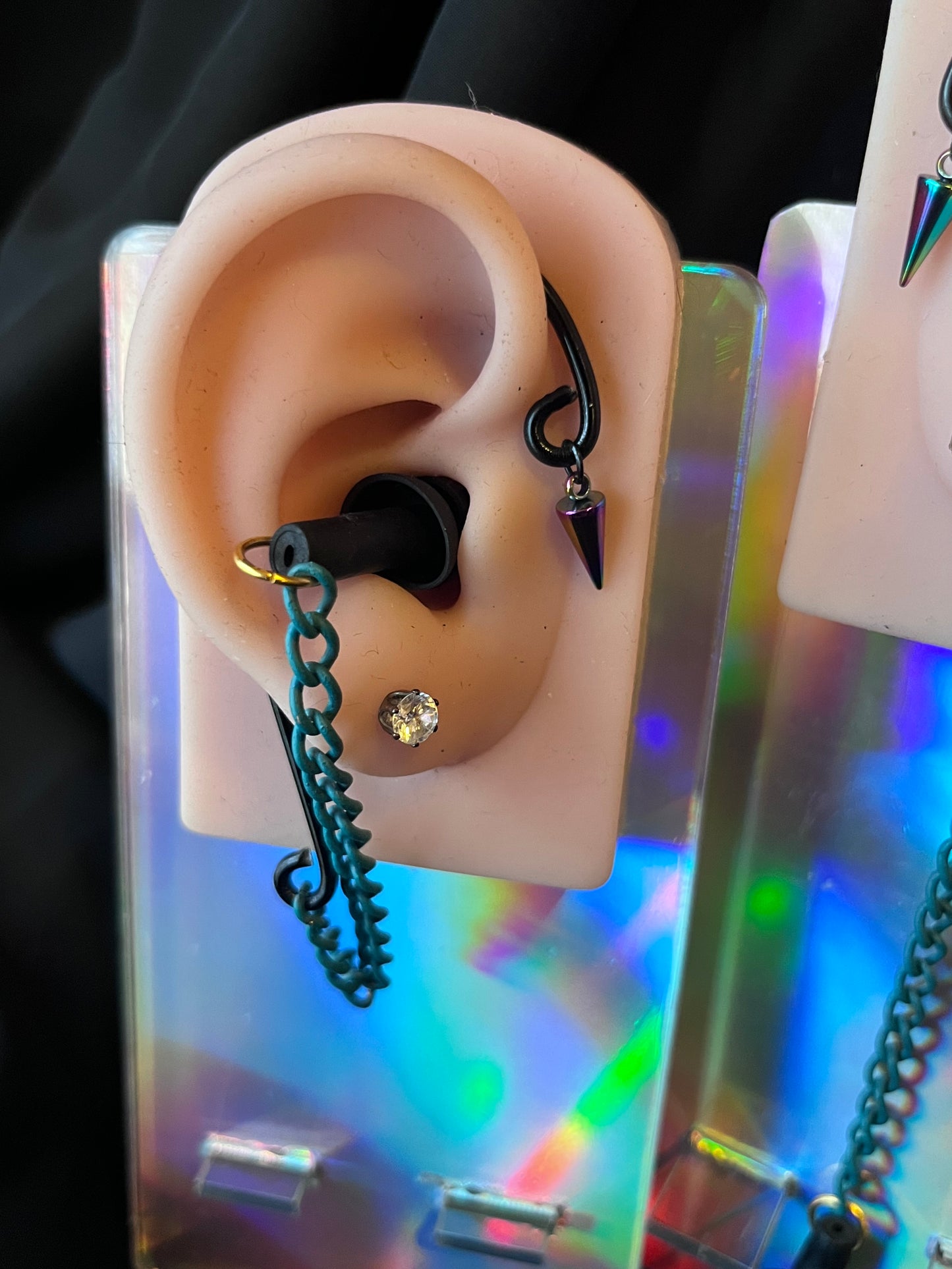 Ear Plug Ear Cuff Set - Simple Spike