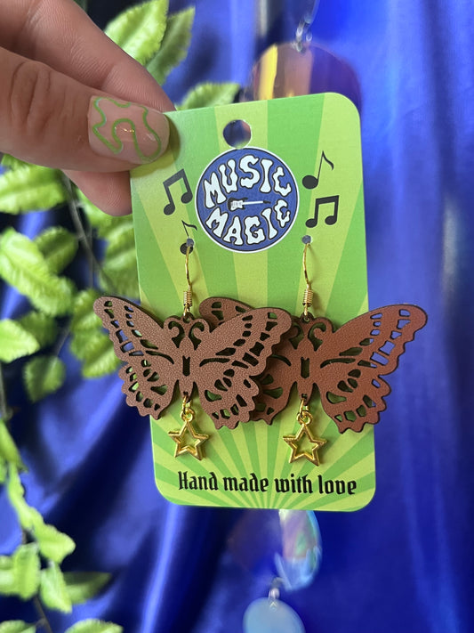 Leather Butterfly Earrings