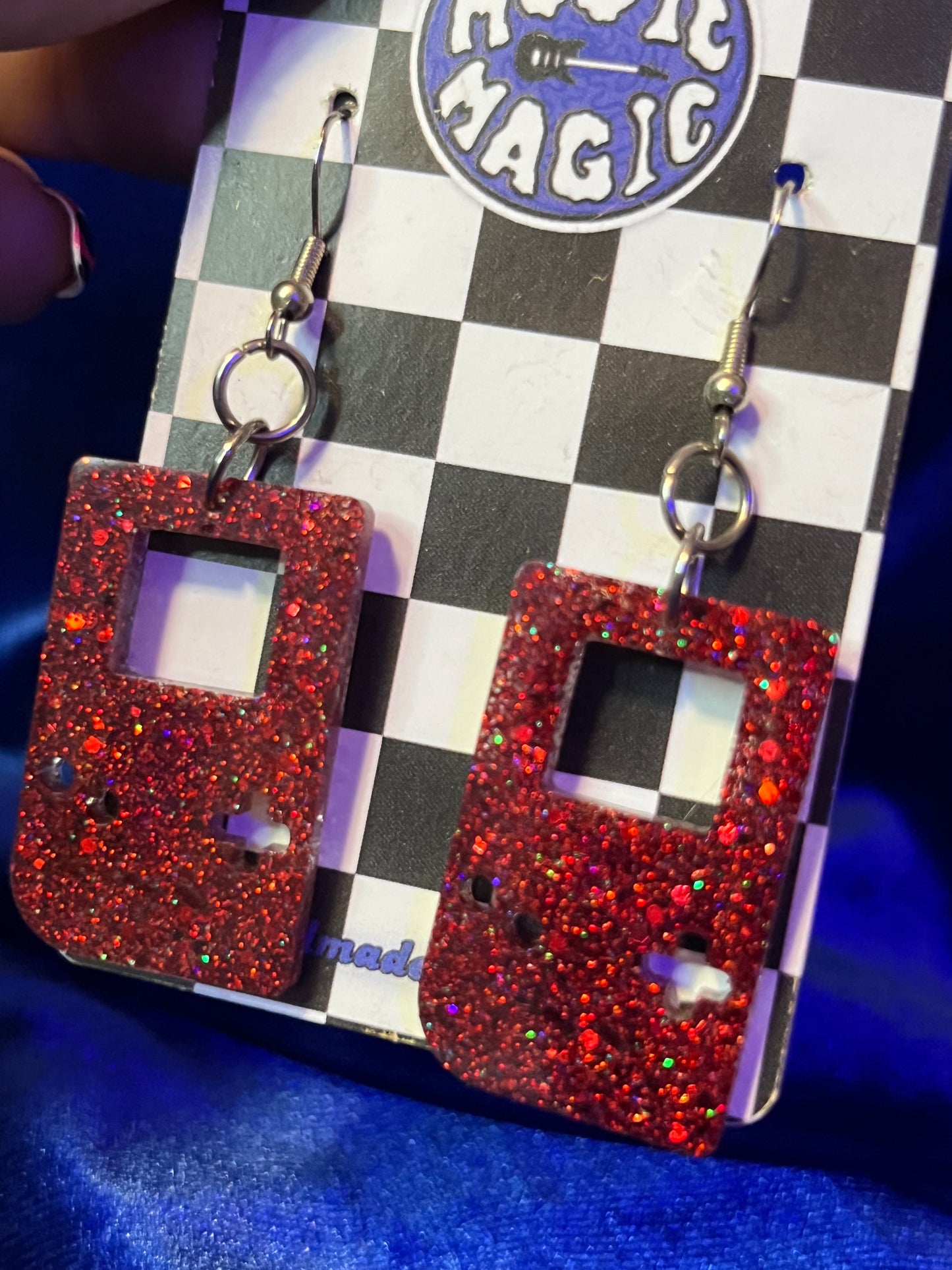 Retro Game Earrings - Red