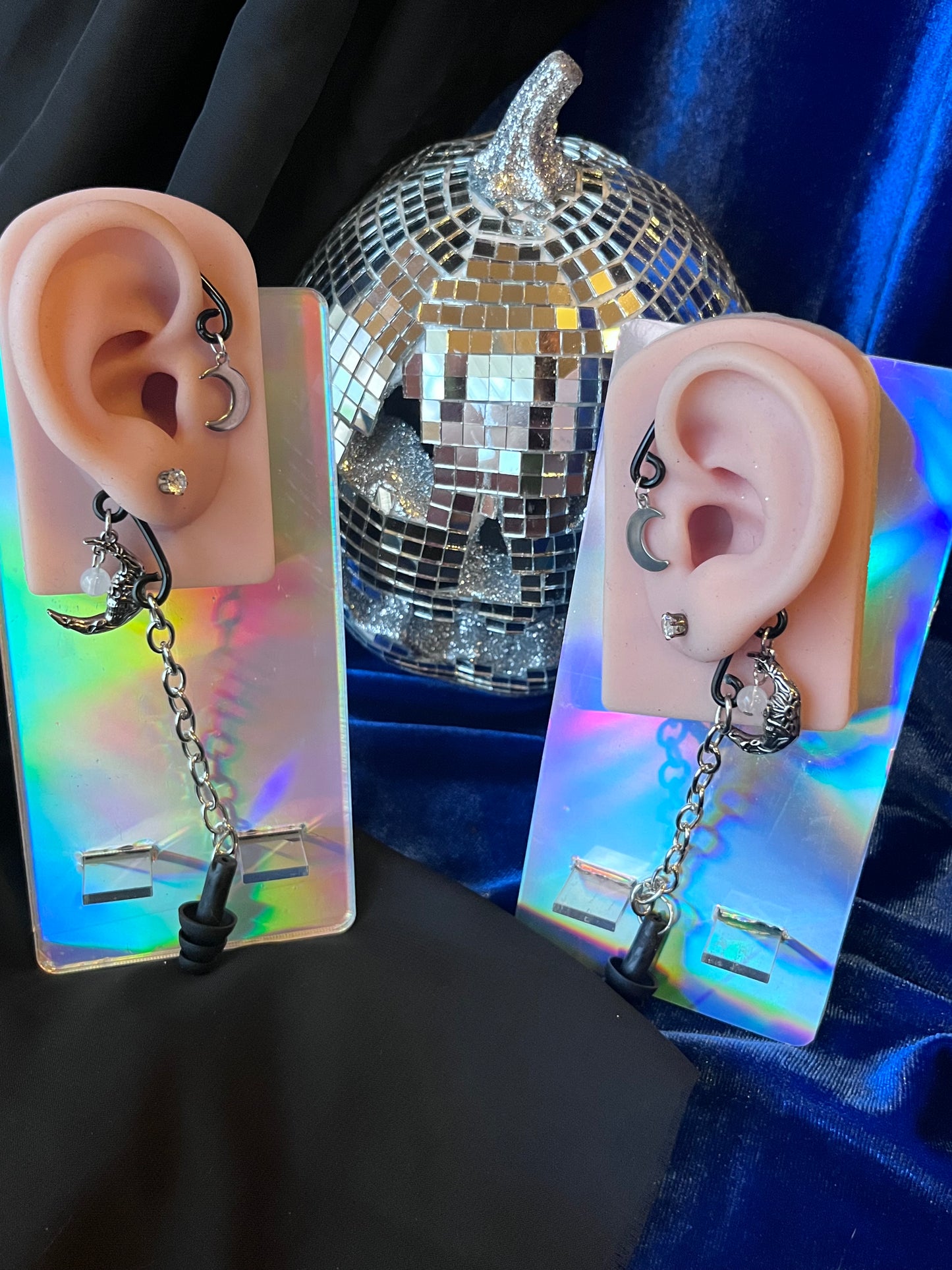 Ear Plug Ear Cuff Set - Ancient Moon