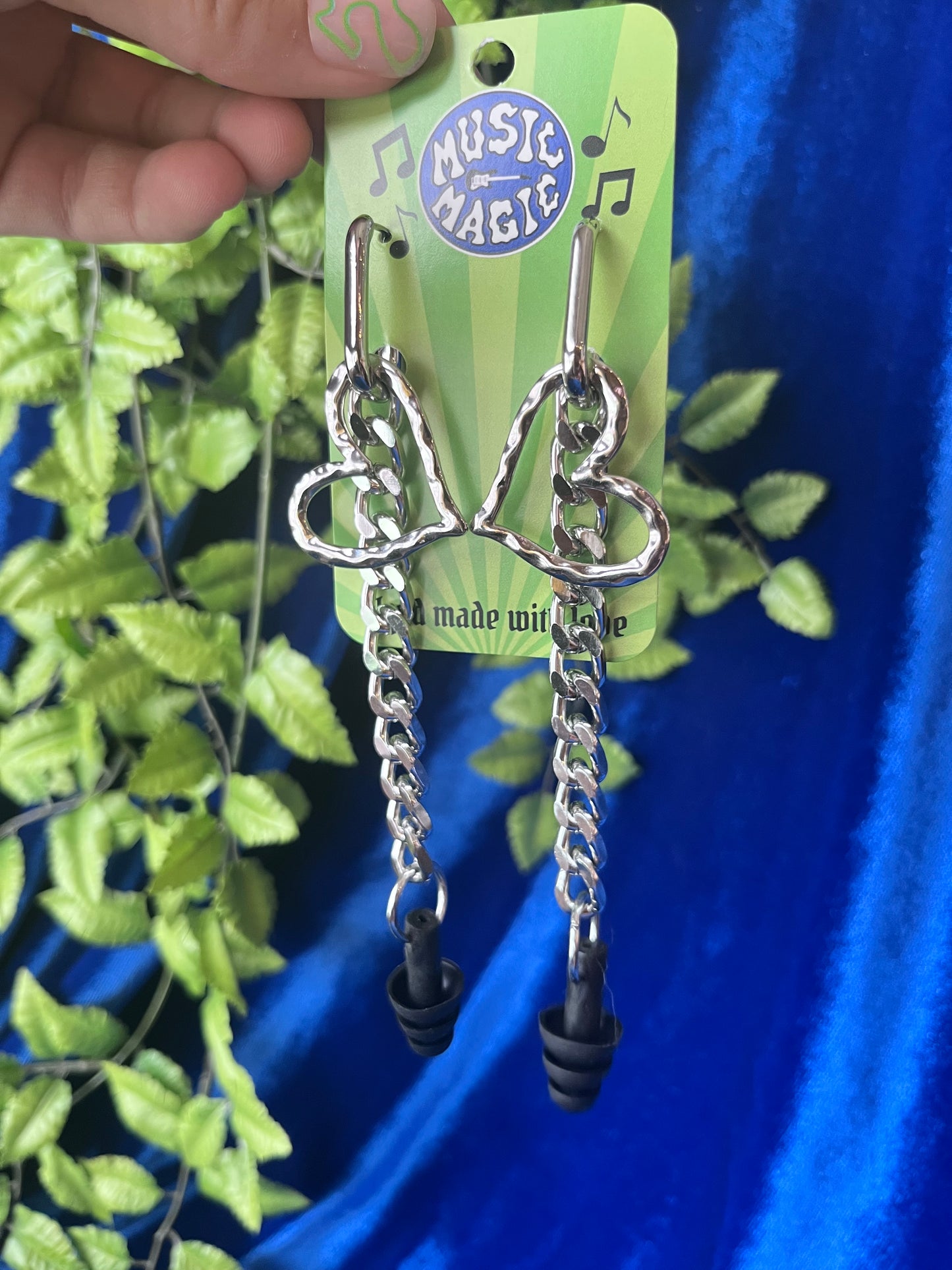 Ear Plug Earrings - Silver Long Hoop