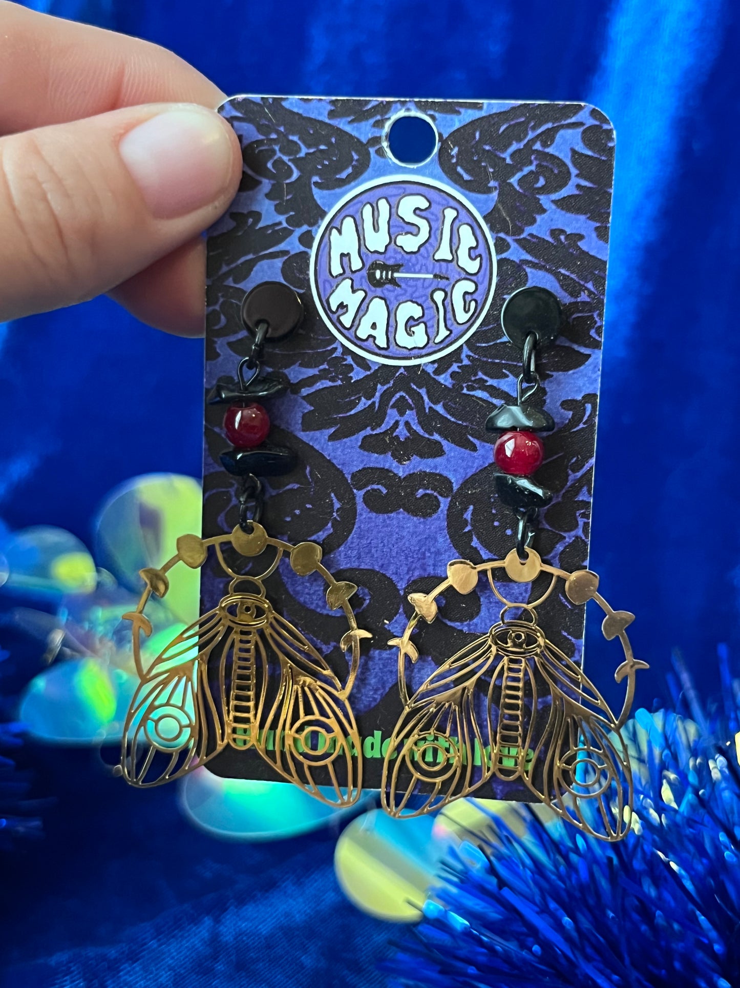 Gold Moth Earrings