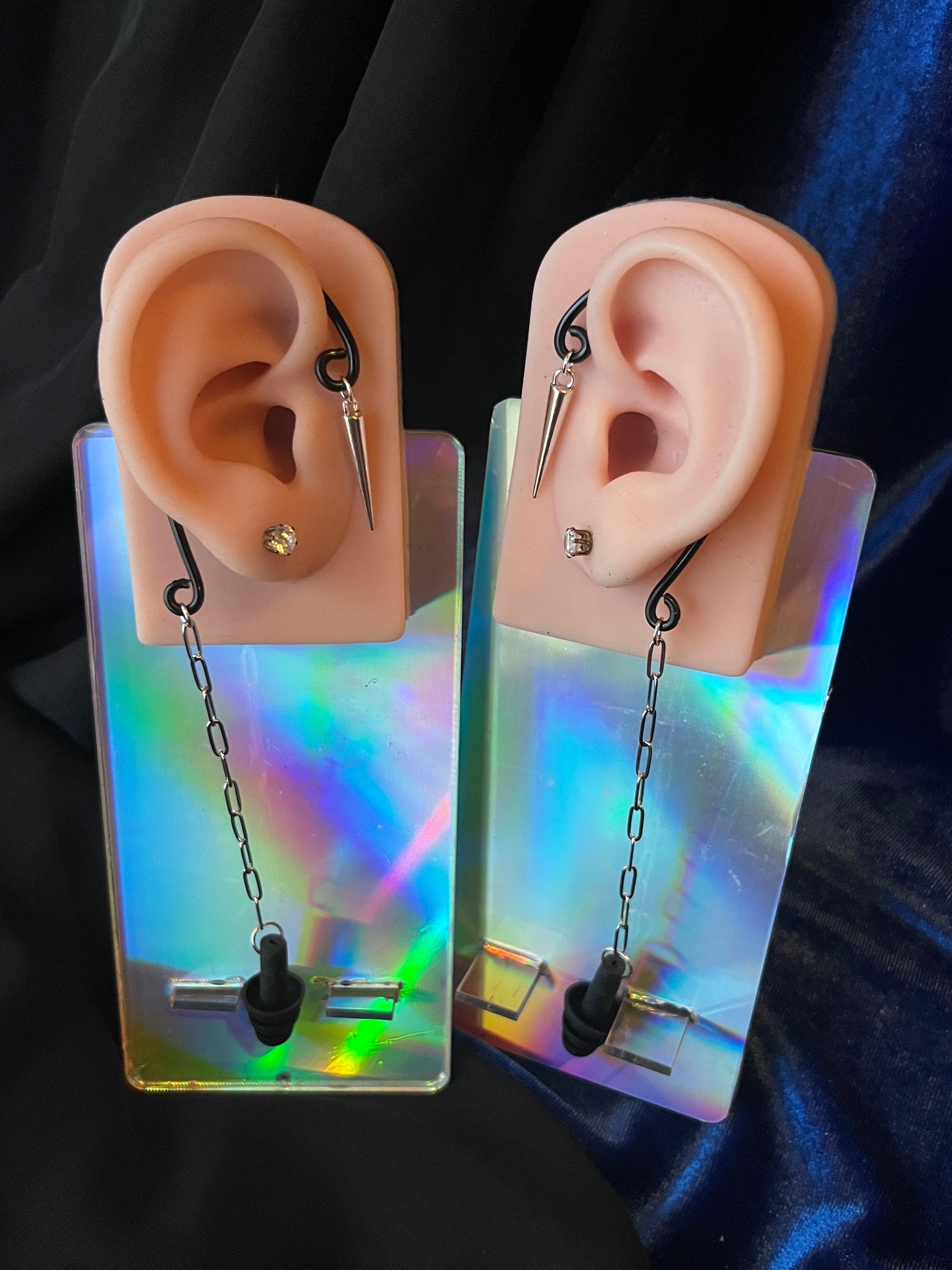 Ear Plug Ear Cuff Set - Simple Spike