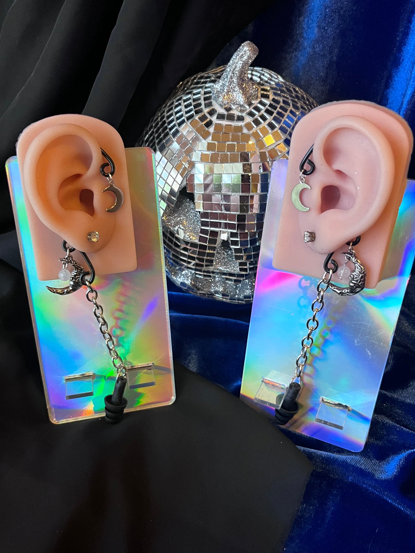 Ear Plug Ear Cuff Set - Ancient Moon