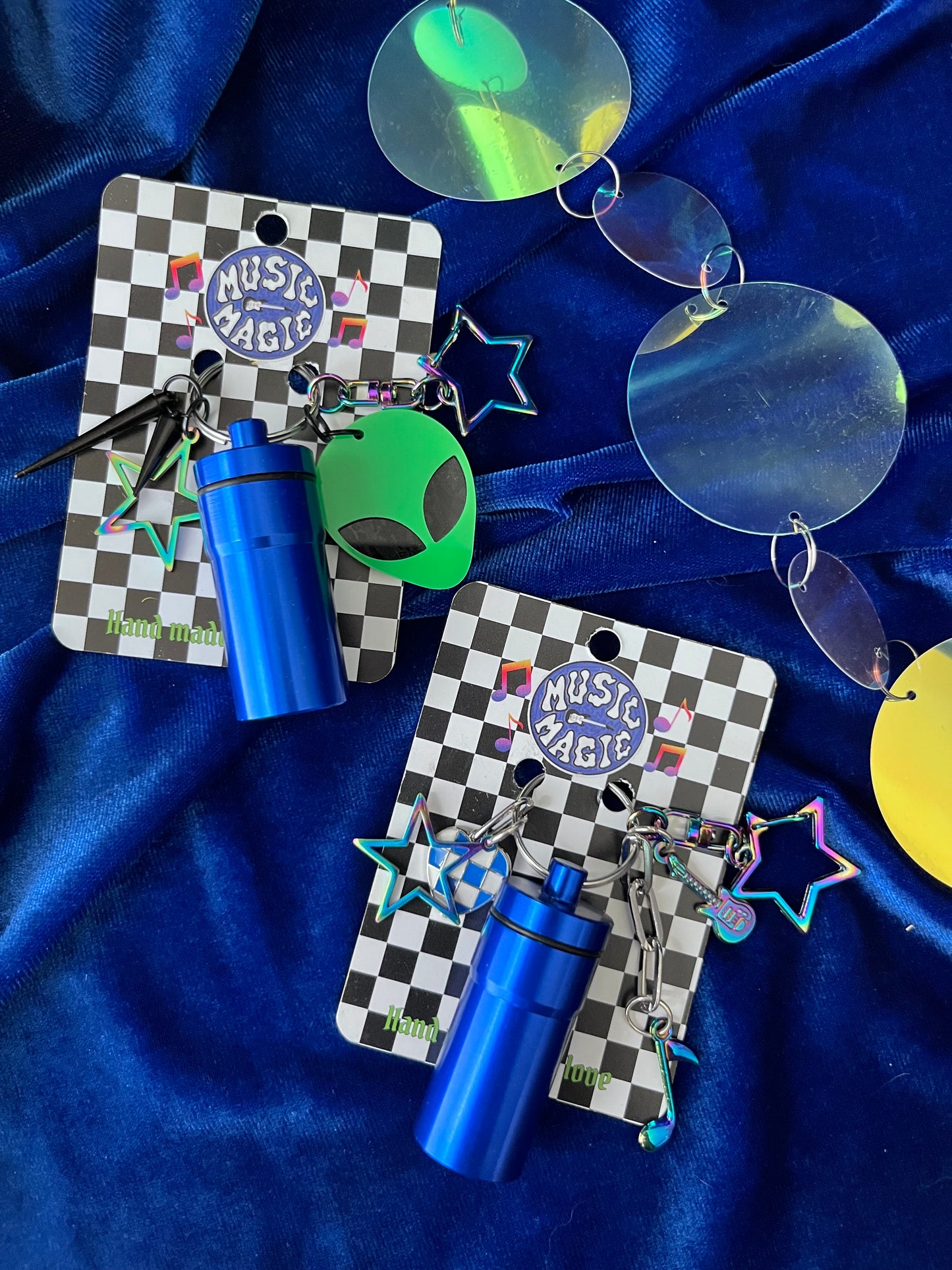 Cannister Keychain - Blue with Alien