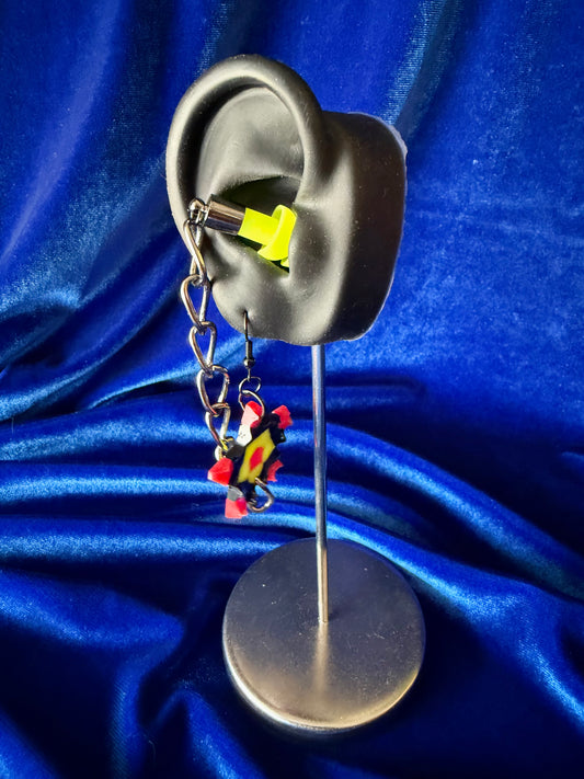 Ear Plug Earrings - Snake Star and Lime Plugs