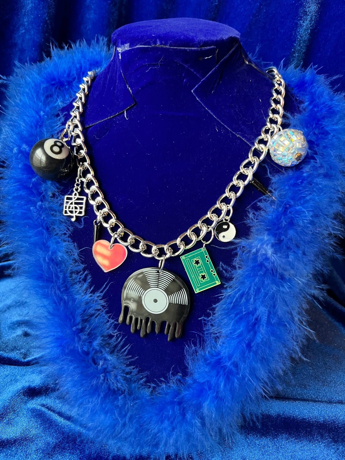 Melty Vinyl 8 Ball Necklace