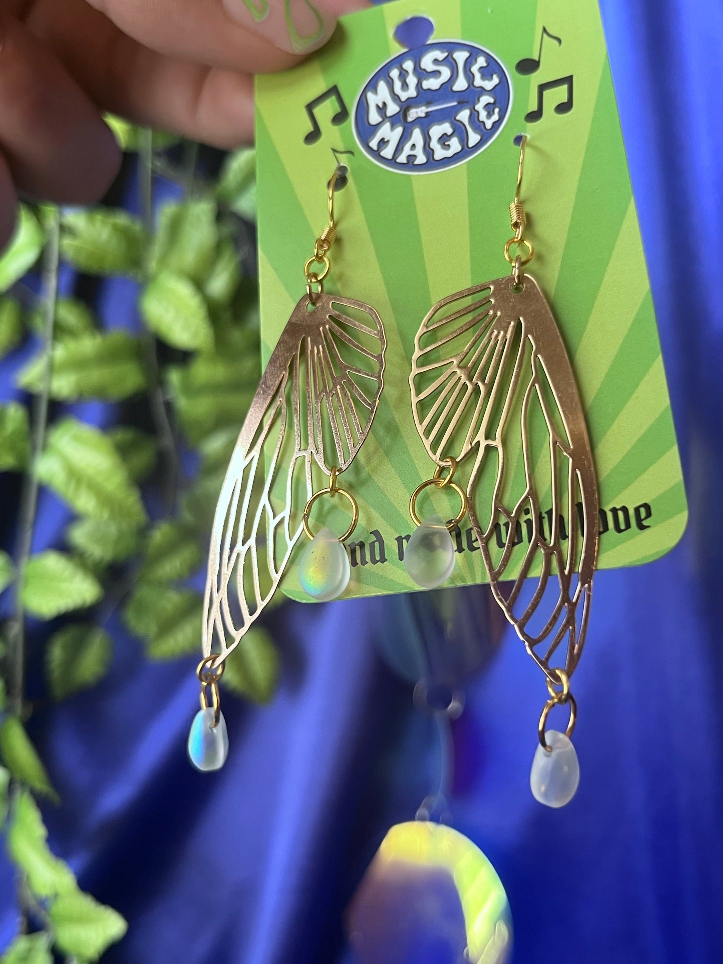 Gold Butterfly Wing Earrings