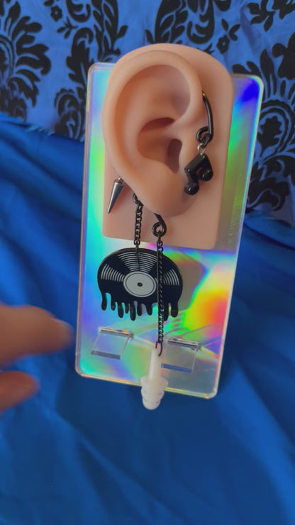 Ear Plug Ear Cuff Set - Drippy Record
