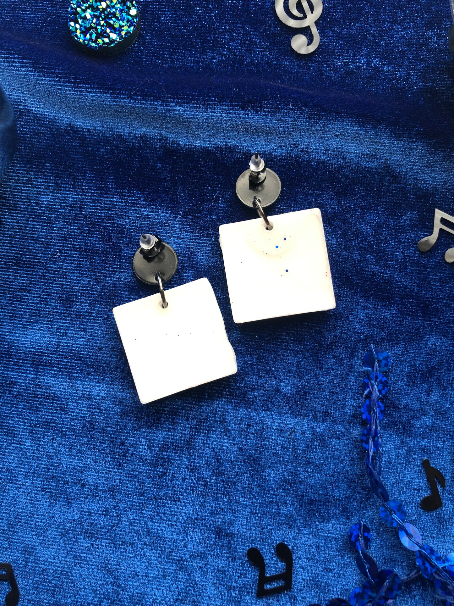 Checker Punk Resin Earrings