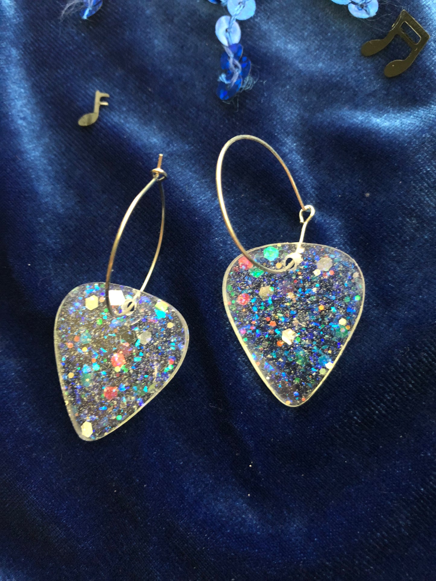 Guitar Pick Resin Earrings