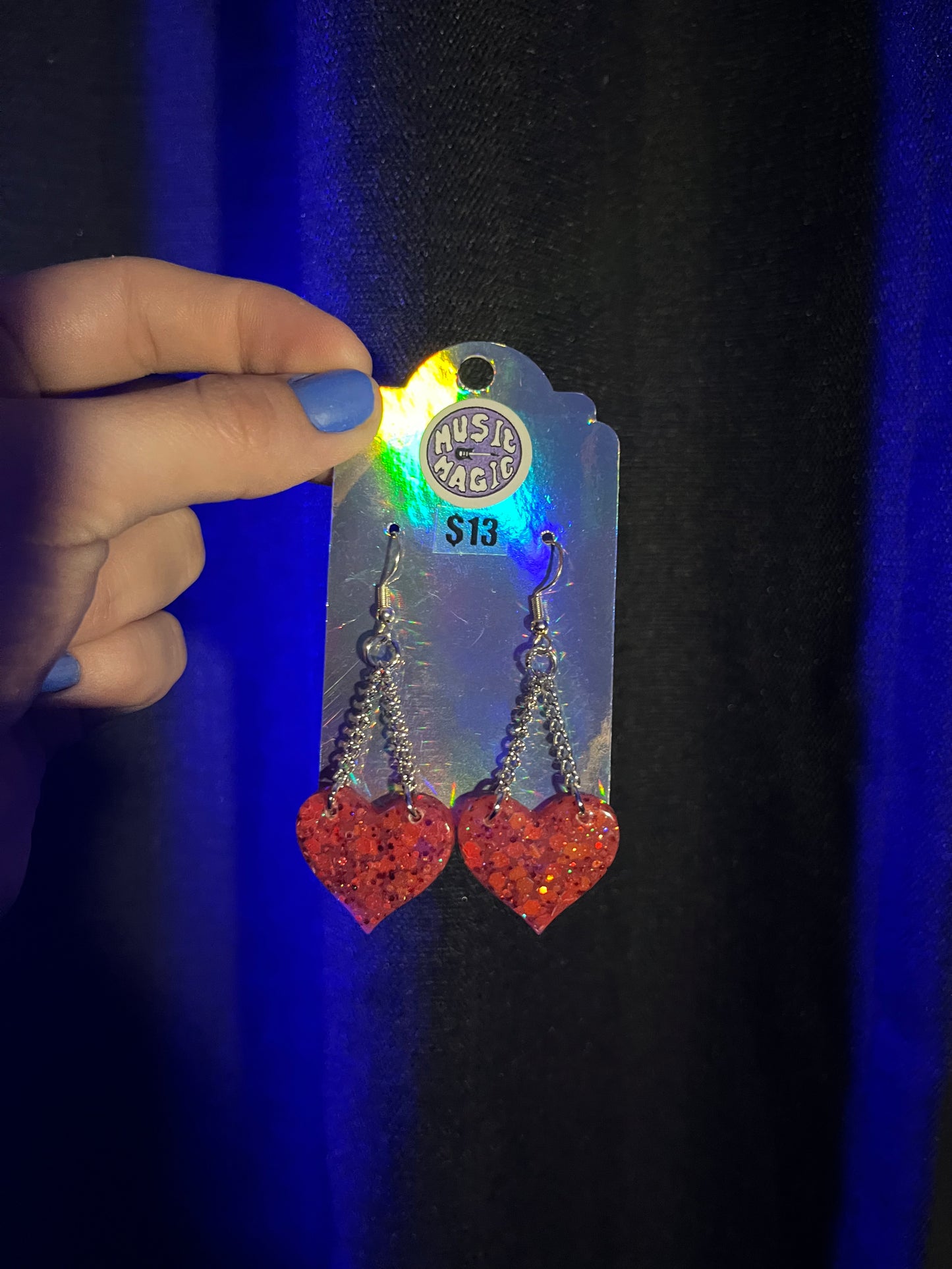 Red Heart Dangle Earrings