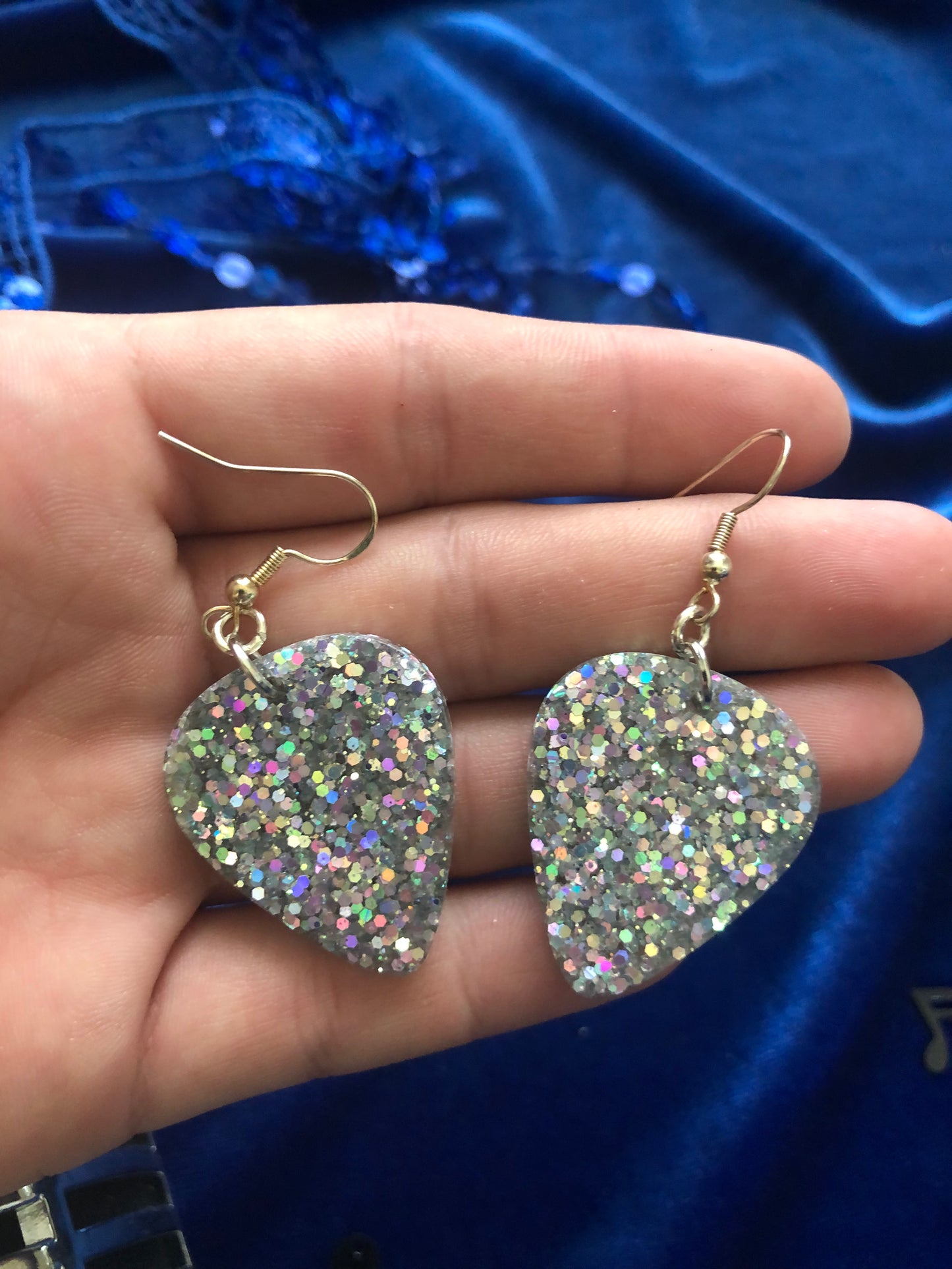 Guitar Pick Resin Earrings