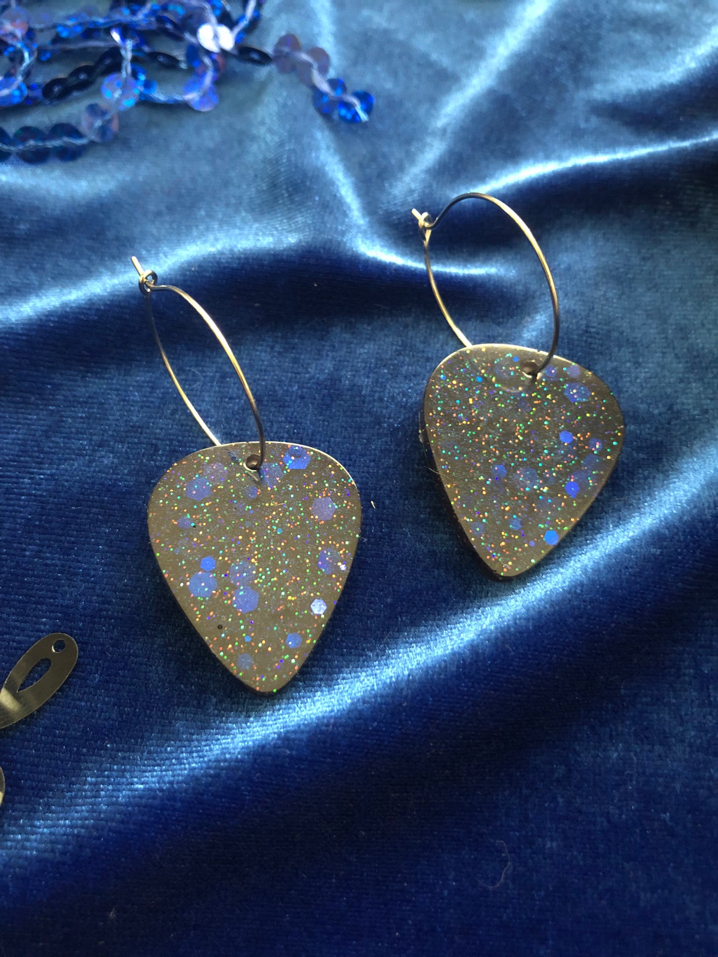 Guitar Pick Resin Earrings
