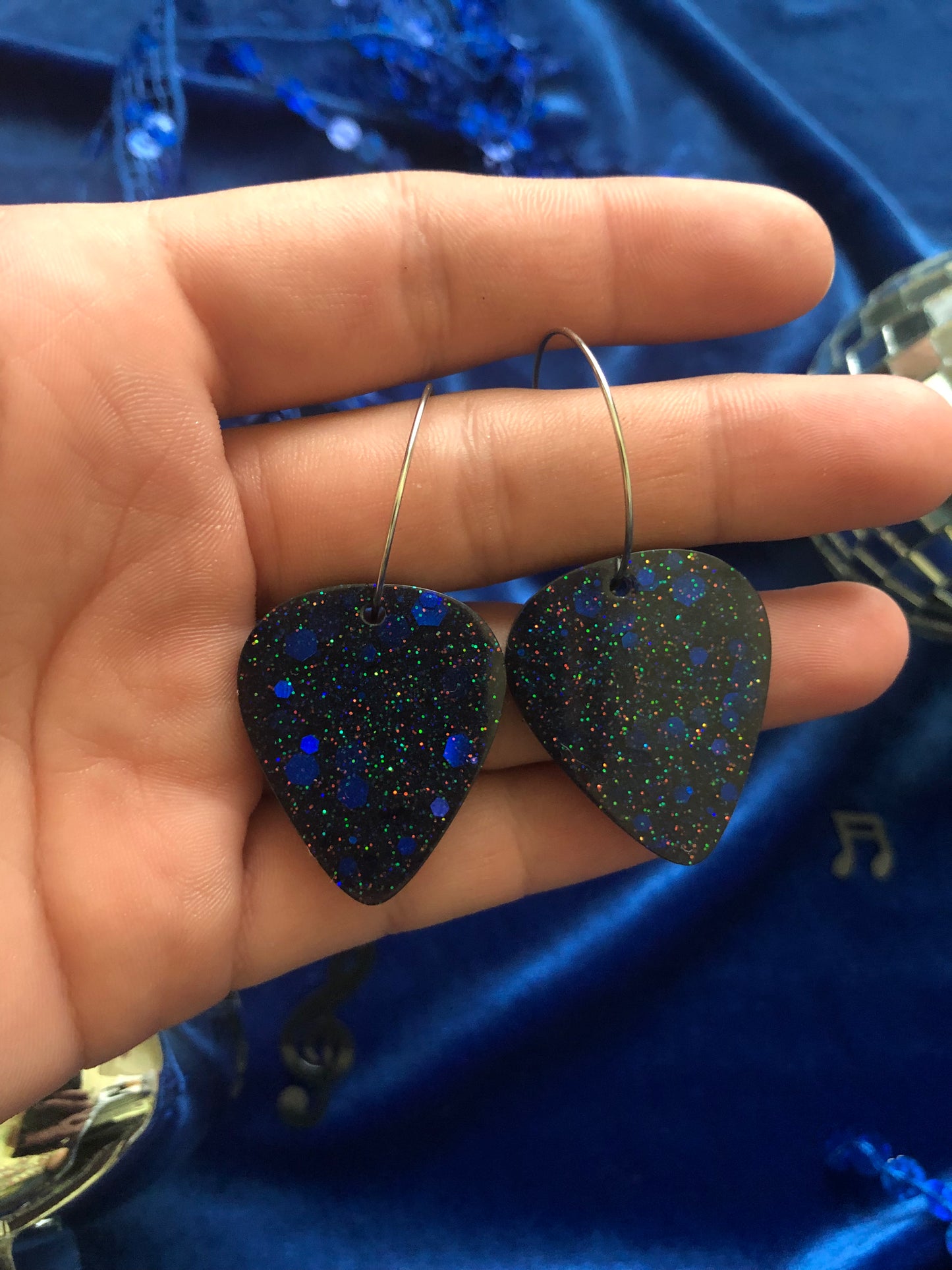 Guitar Pick Resin Earrings