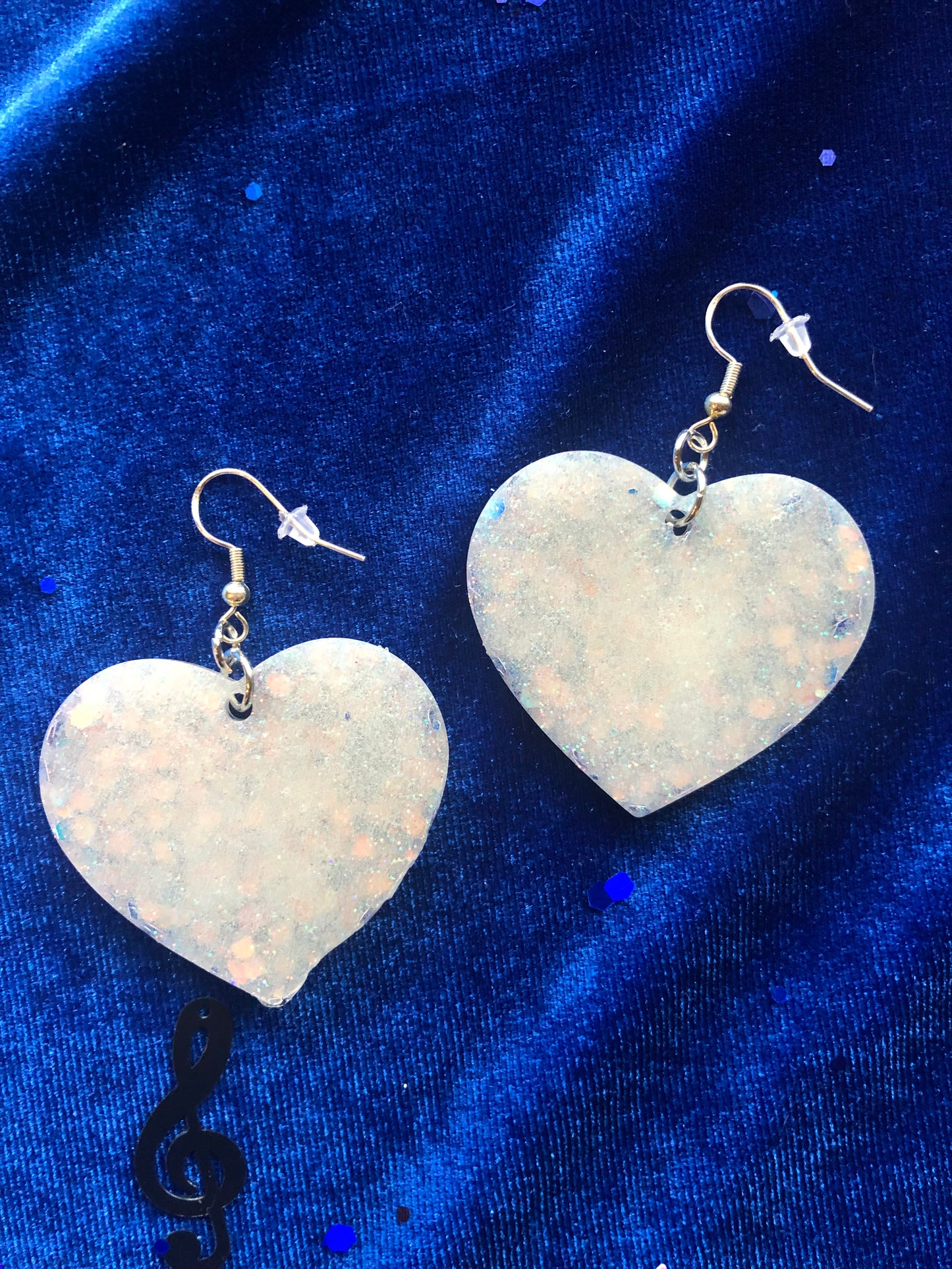 BTS Logo Glitter Heart Earrings